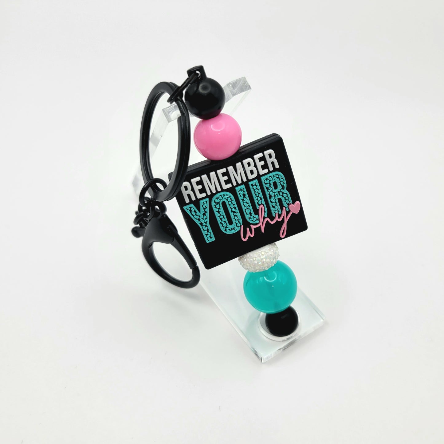 Remember Your Why Barbell Keychain
