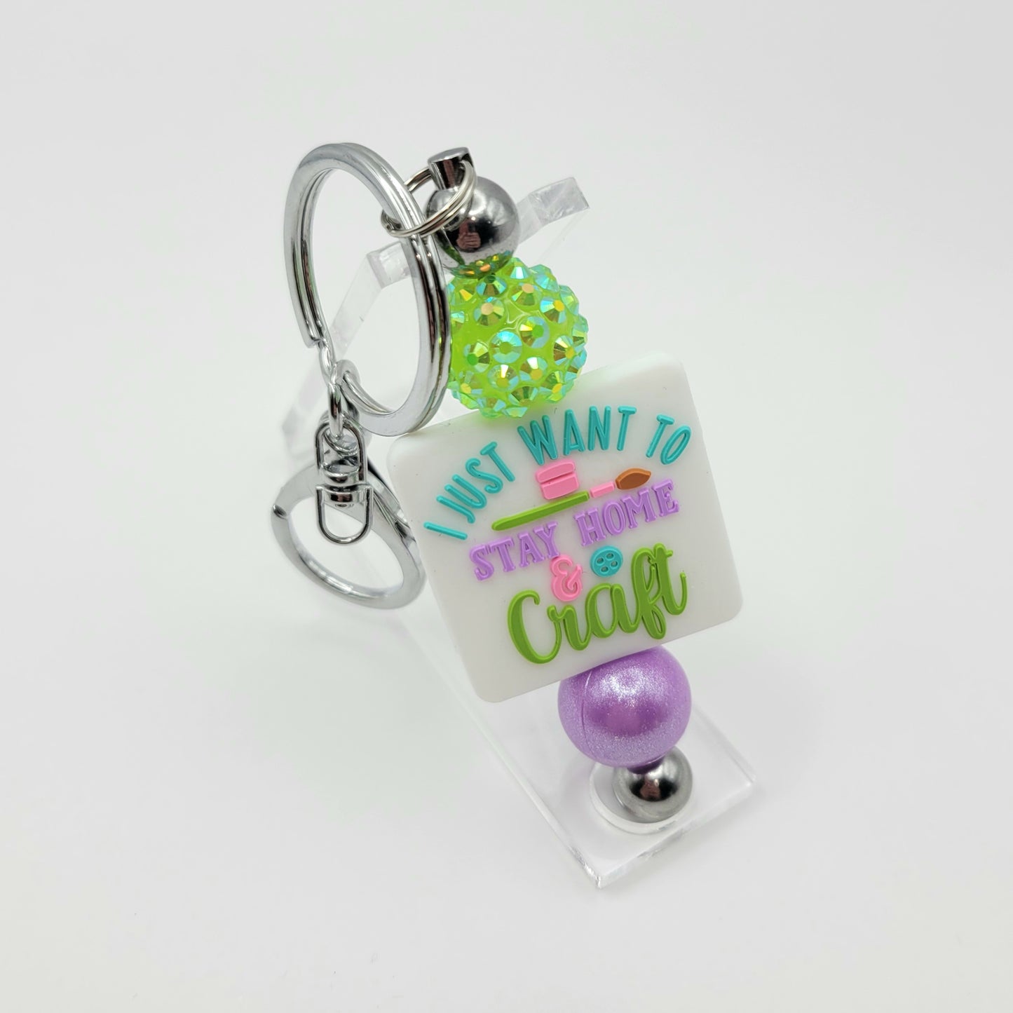 Stay Home & Craft Barbell Keychain