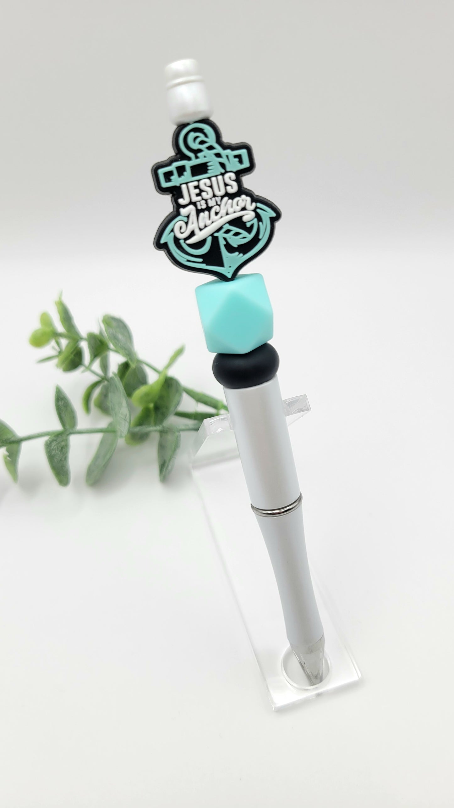 Turquoise Jesus Is My Anchor Pen