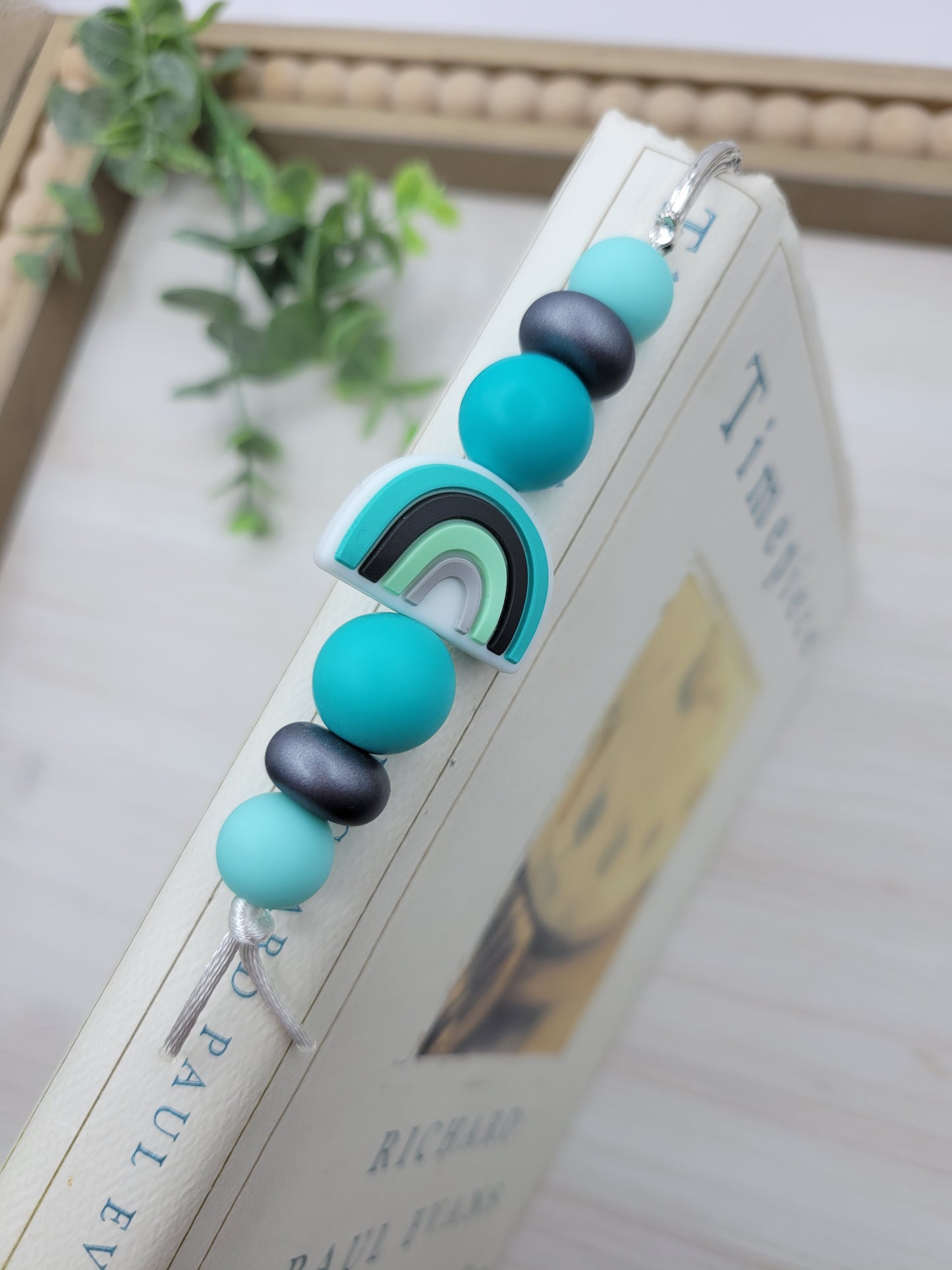 Teal Rainbow Bookmark