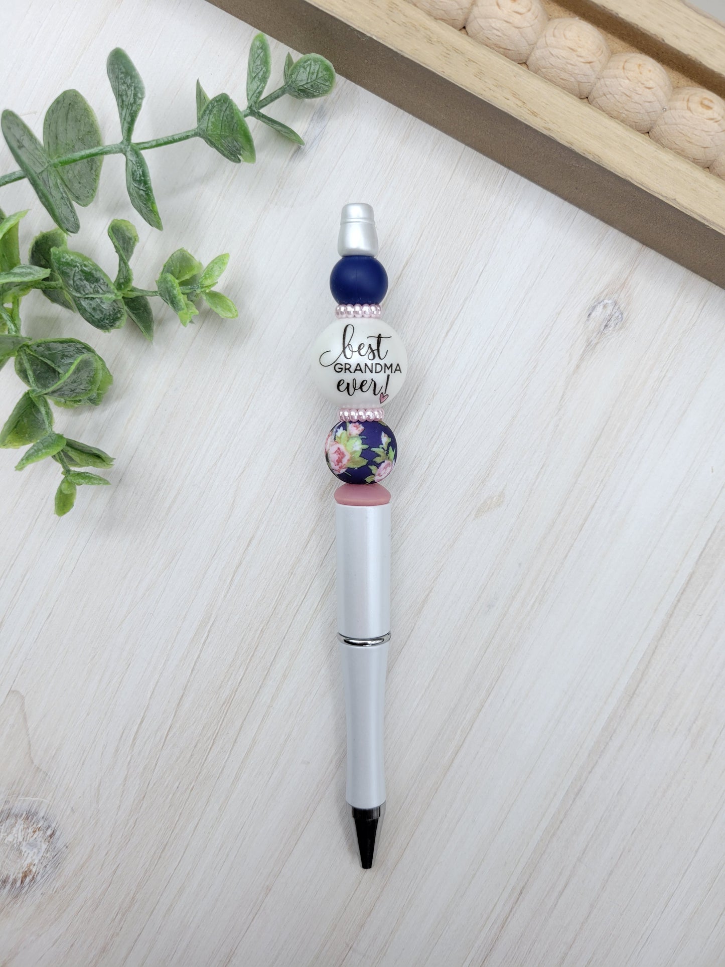 Navy Floral Best Grandma Ever Pen