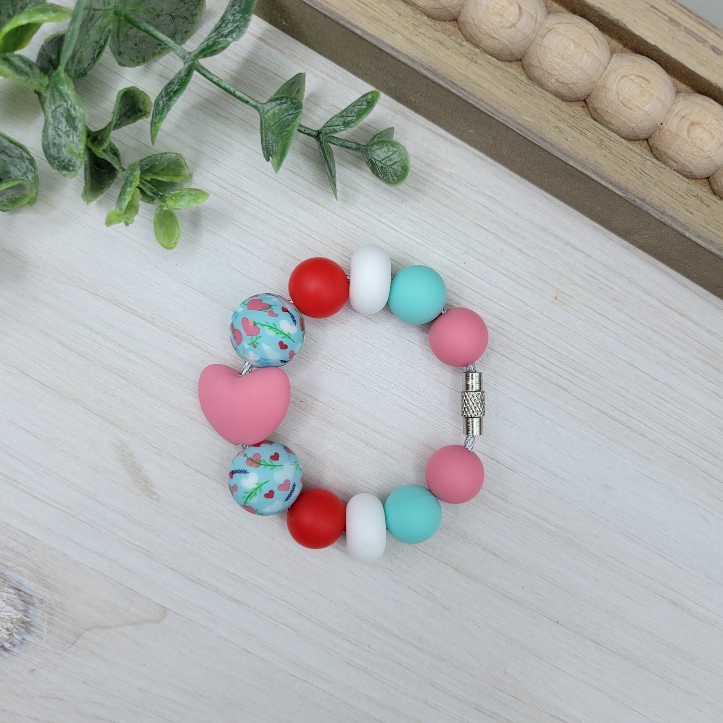 Pink Heart Tumbler Cup Handle Charm