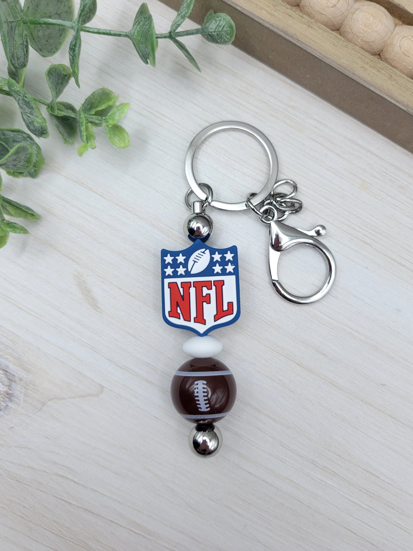 Football Barbell Keychain