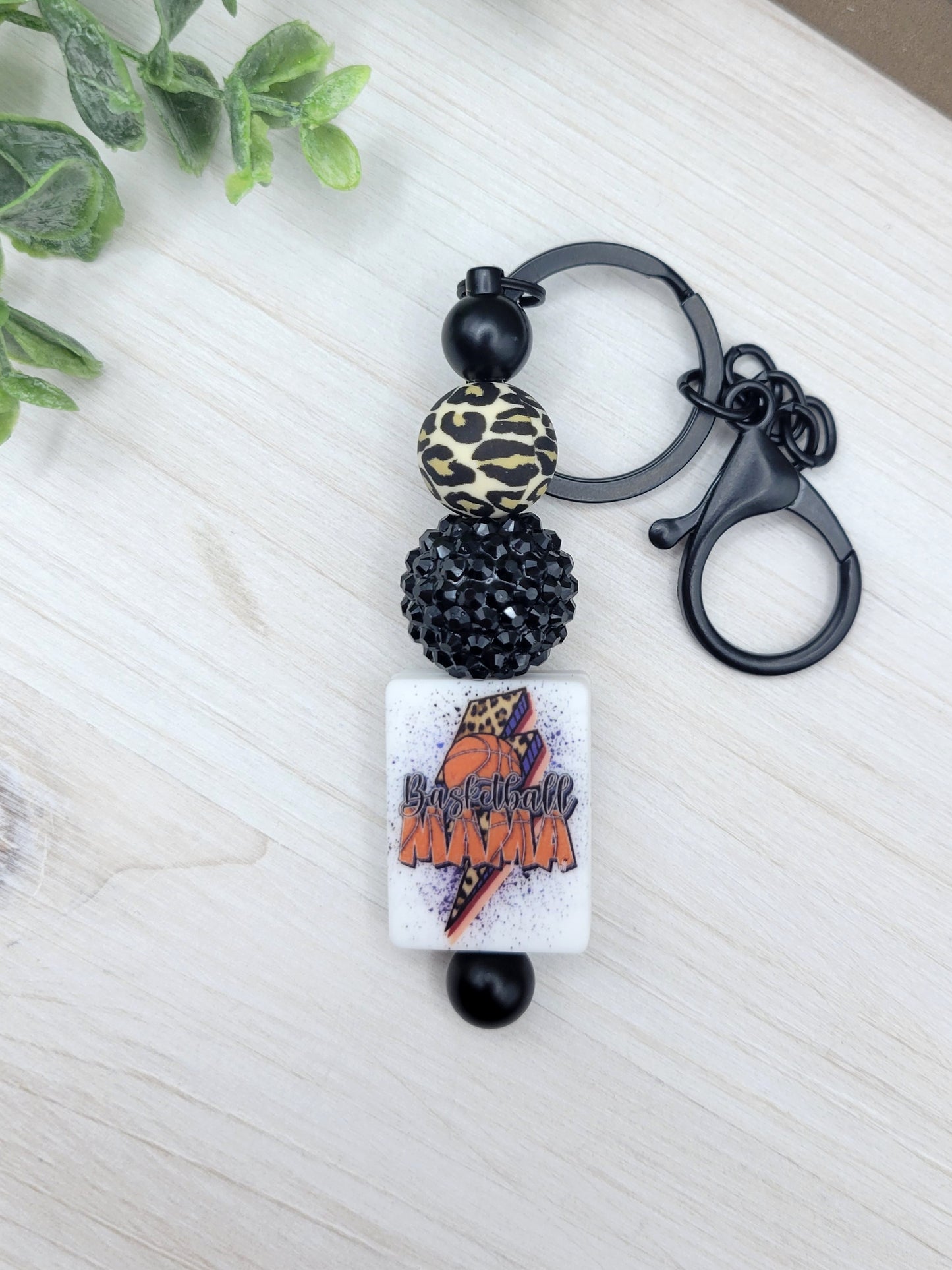 Basketball Mama Barbell Keychain