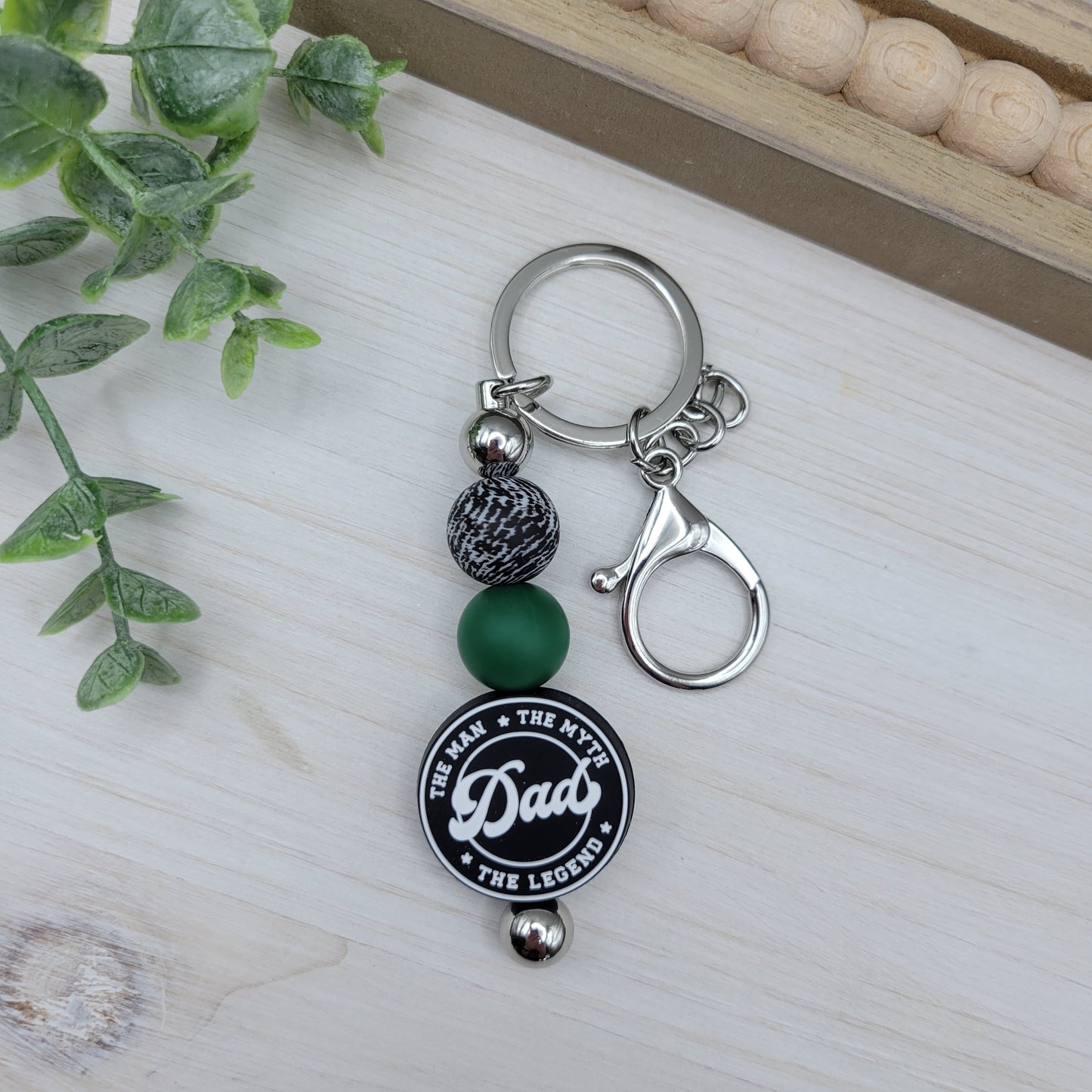Dad Barbell Keychain