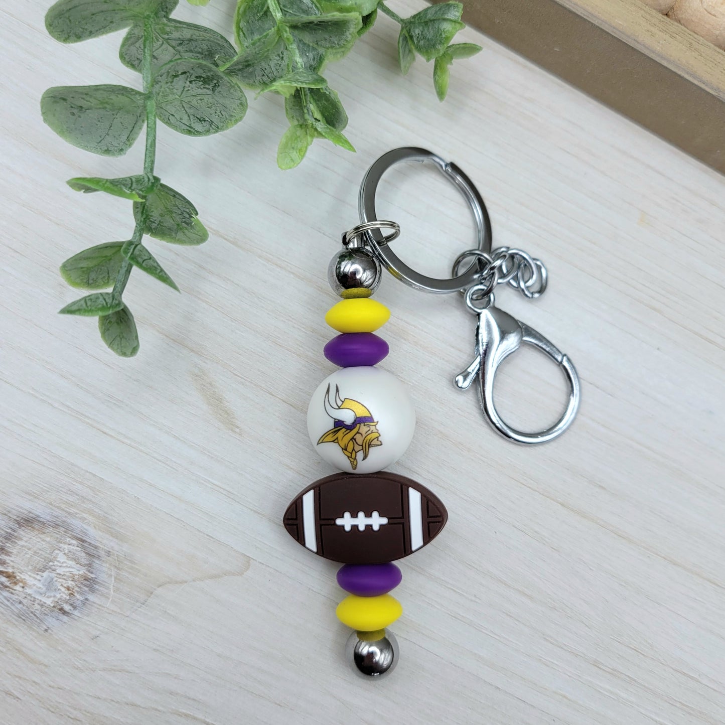 MN Football Barbell Keychain