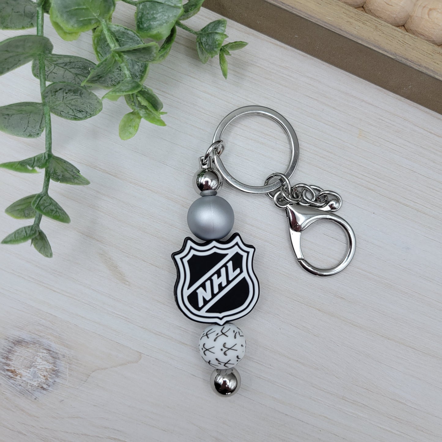 Hockey Barbell Keychain
