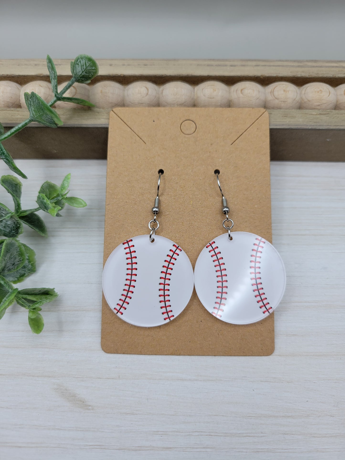 Acrylic Baseball Earrings
