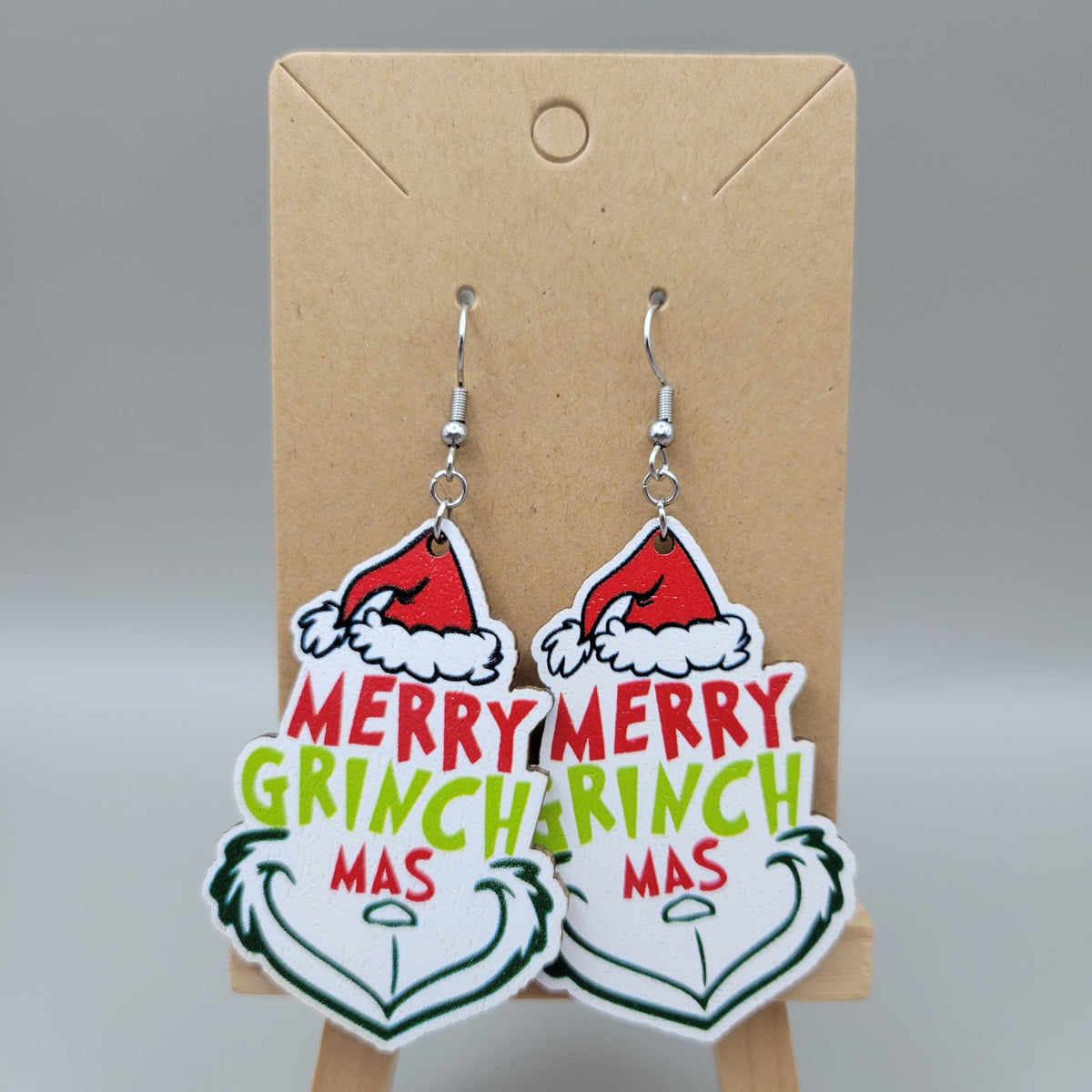 Wooden Grinchmas Earrings
