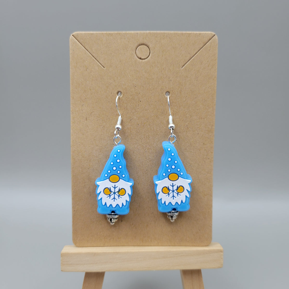 Blue Snowflake Gnome Earrings