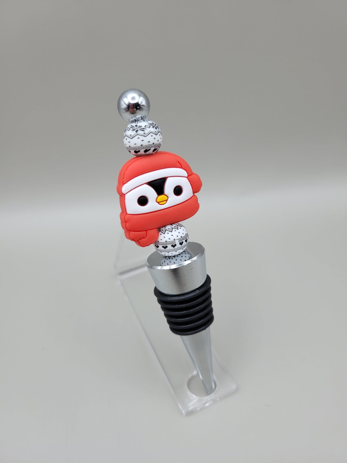 Red Penguin Wine Bottle Stopper