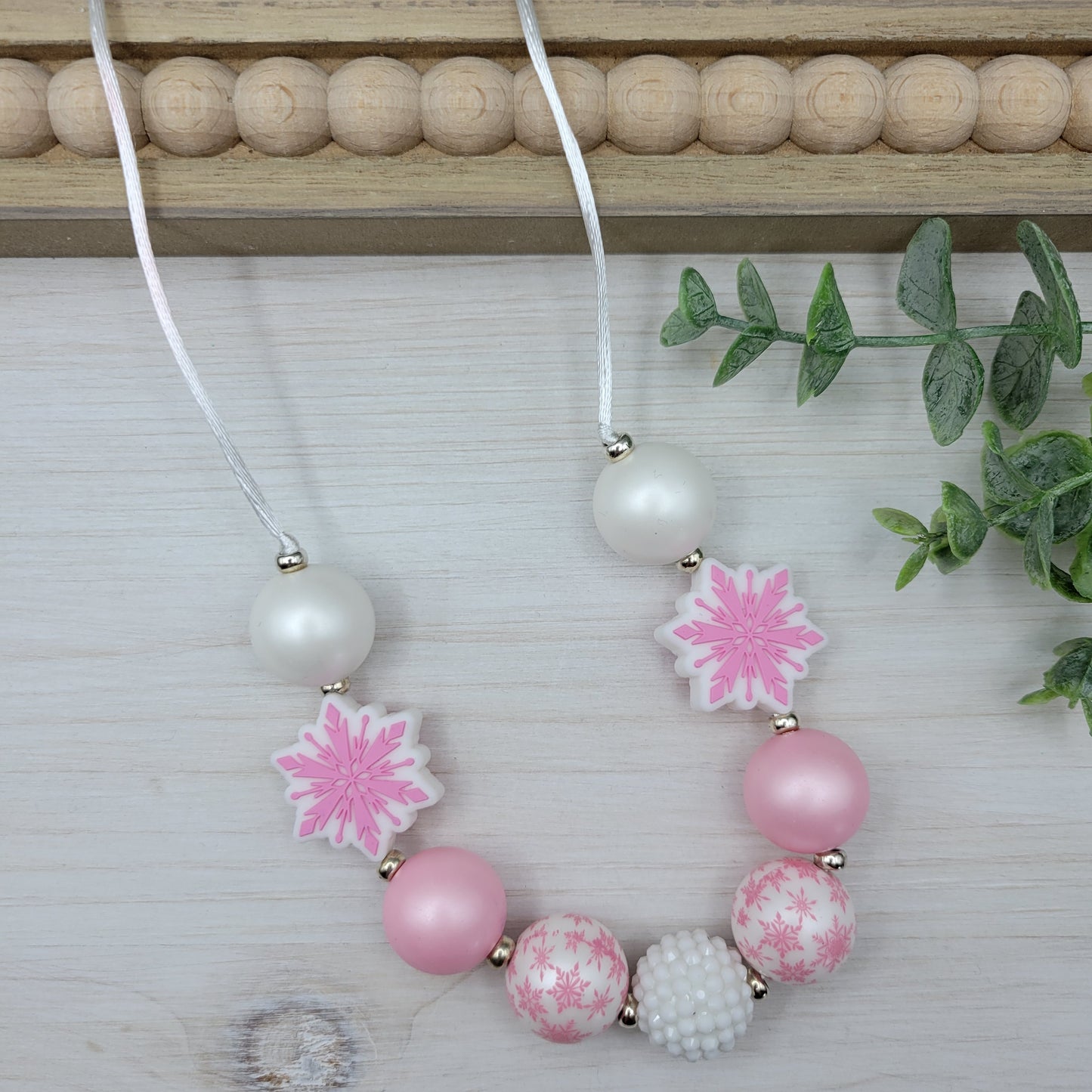 Pink Snowflake Bubblegum Necklace