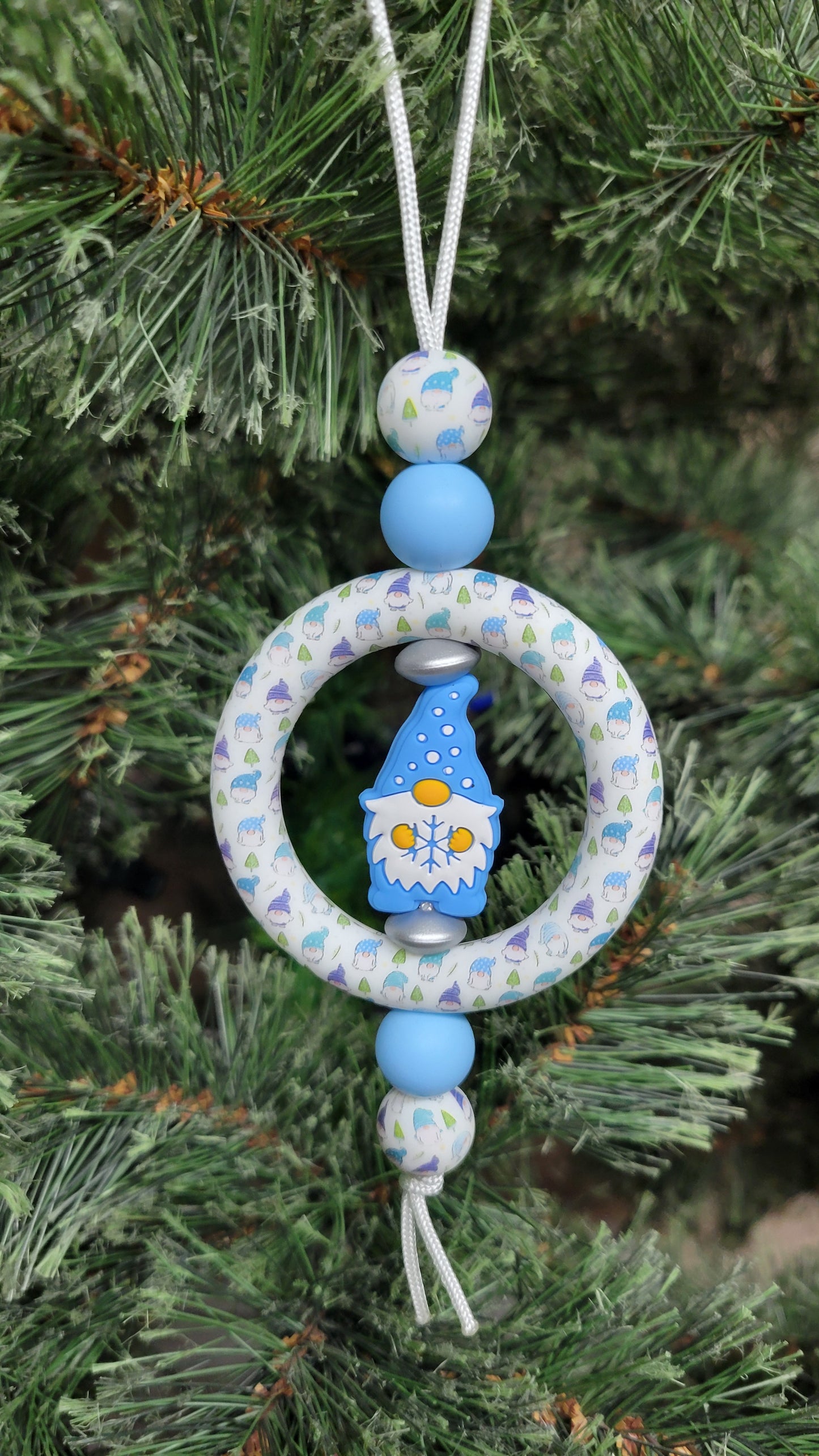 Blue Gnome Christmas Tree Ornament