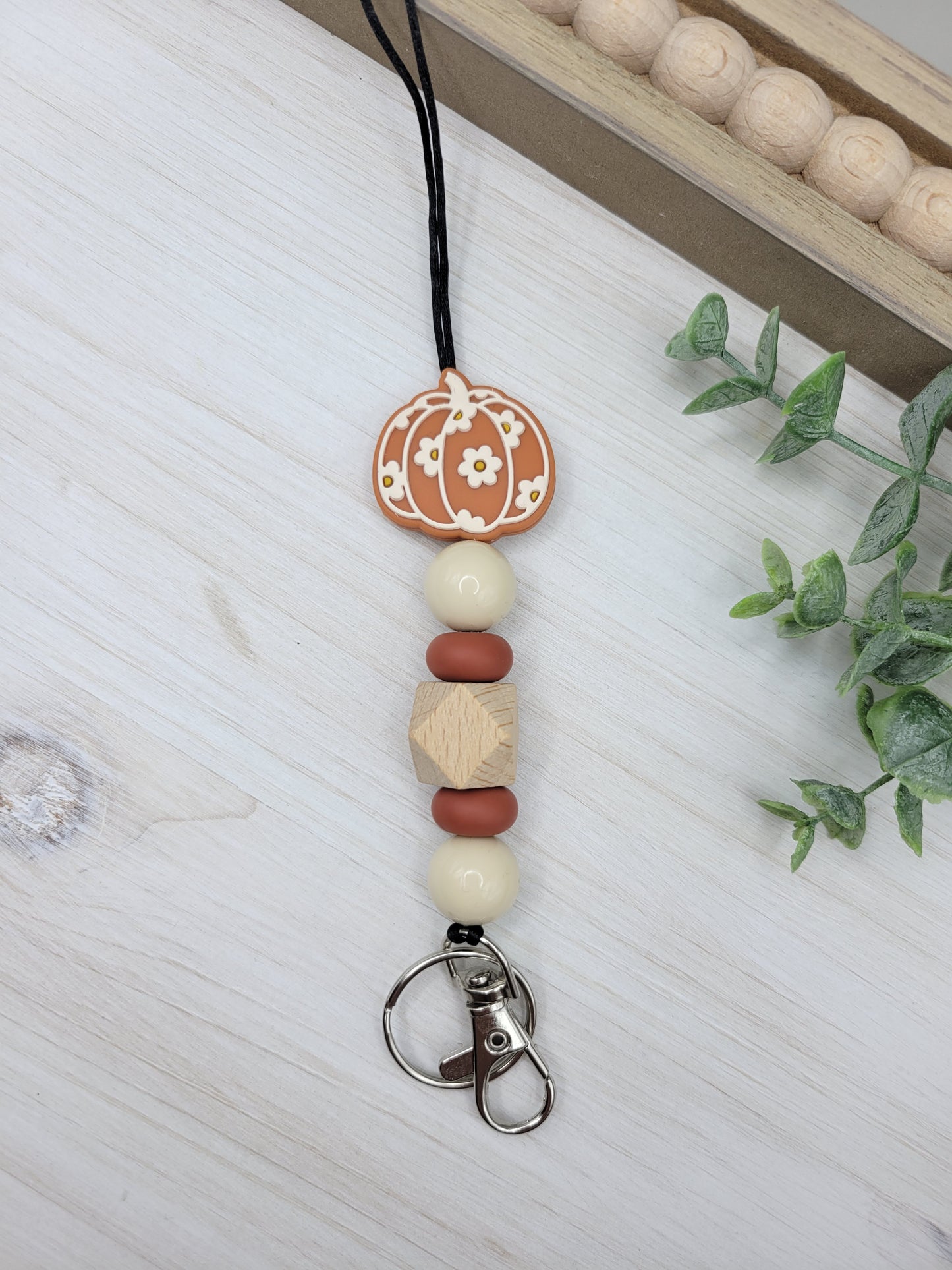Floral Pumpkin Lanyard