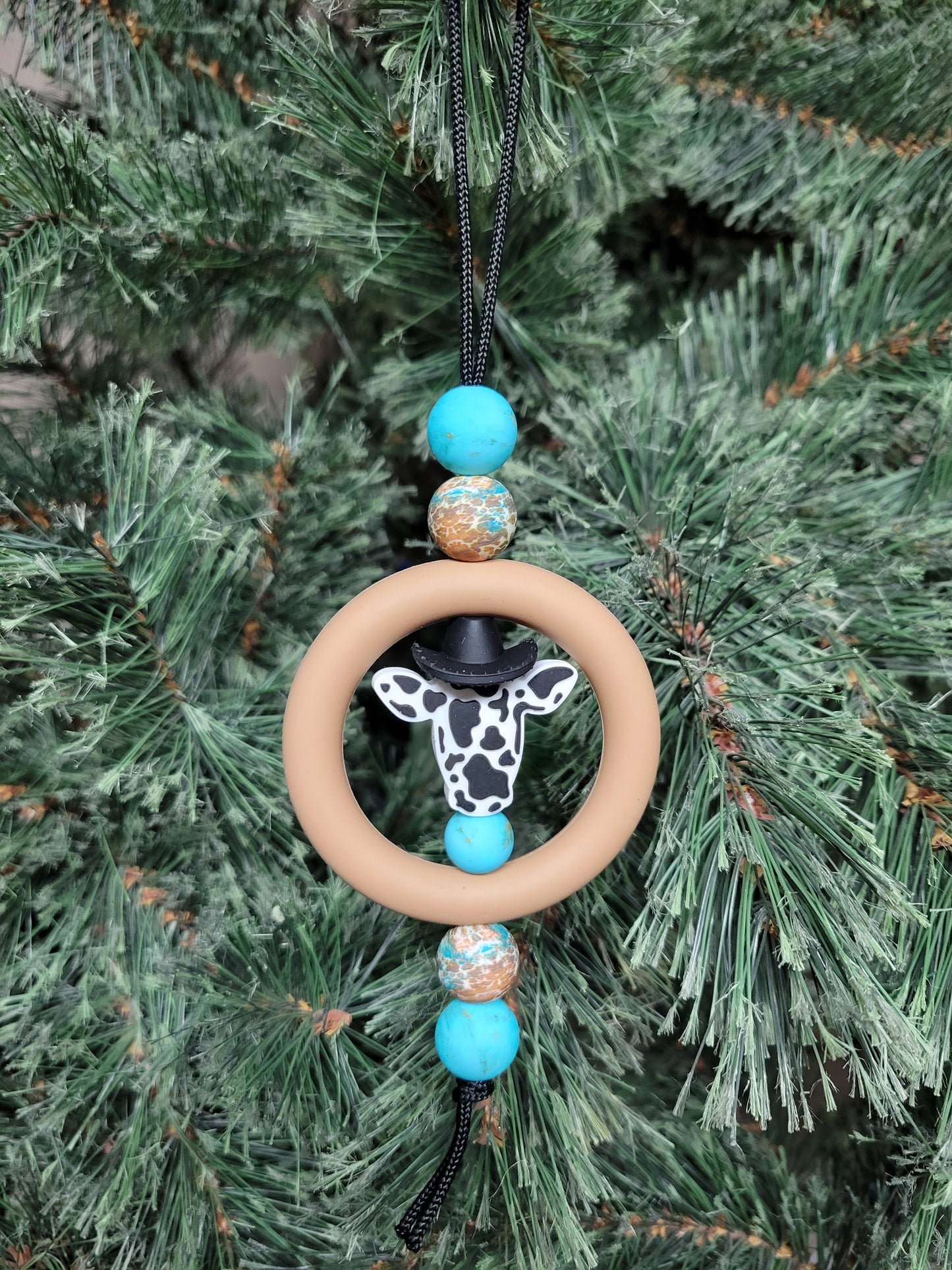 Cow with Cowboy Hat Christmas Tree Ornament