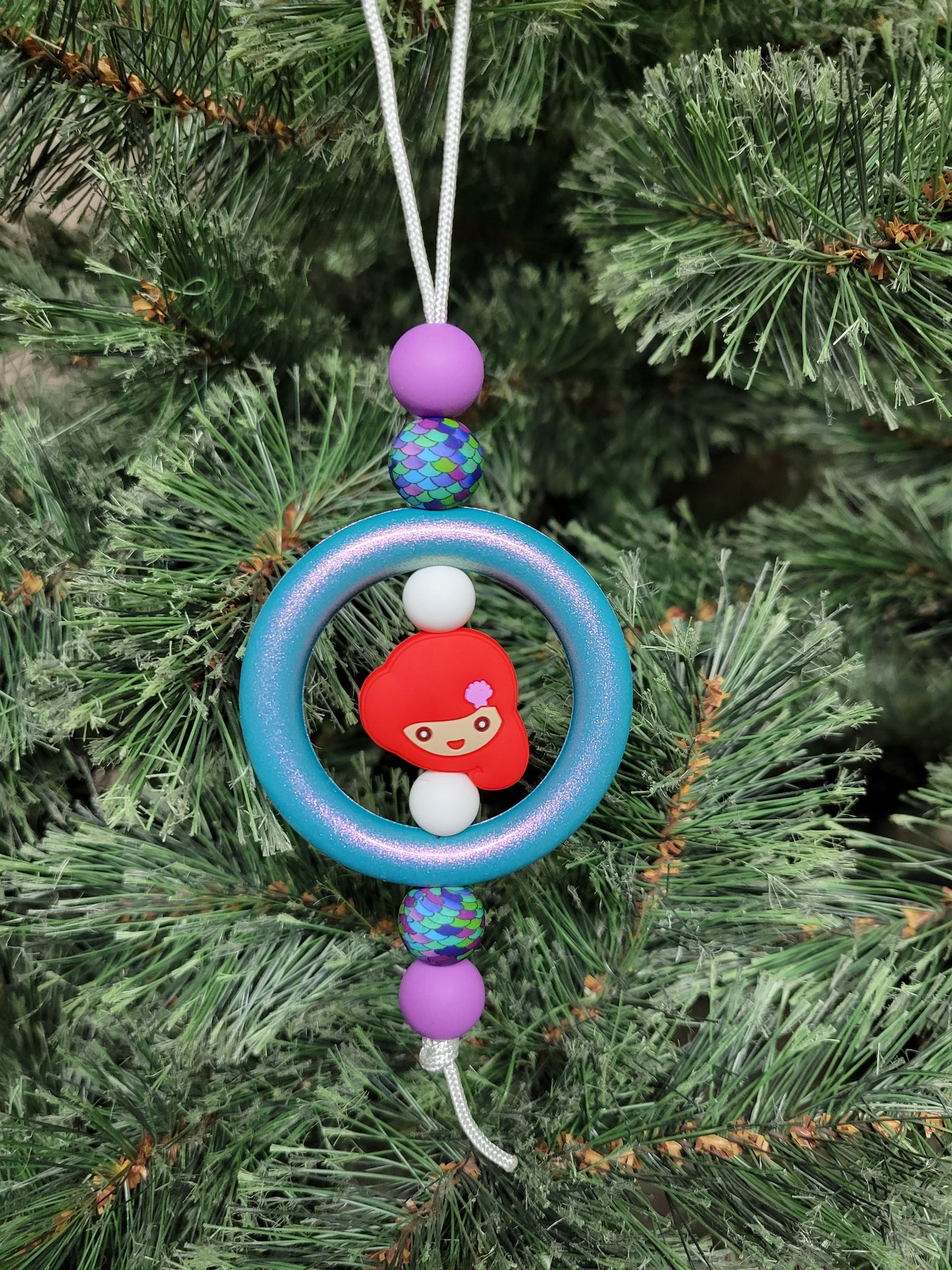 Red Haired Mermaid Christmas Tree Ornament