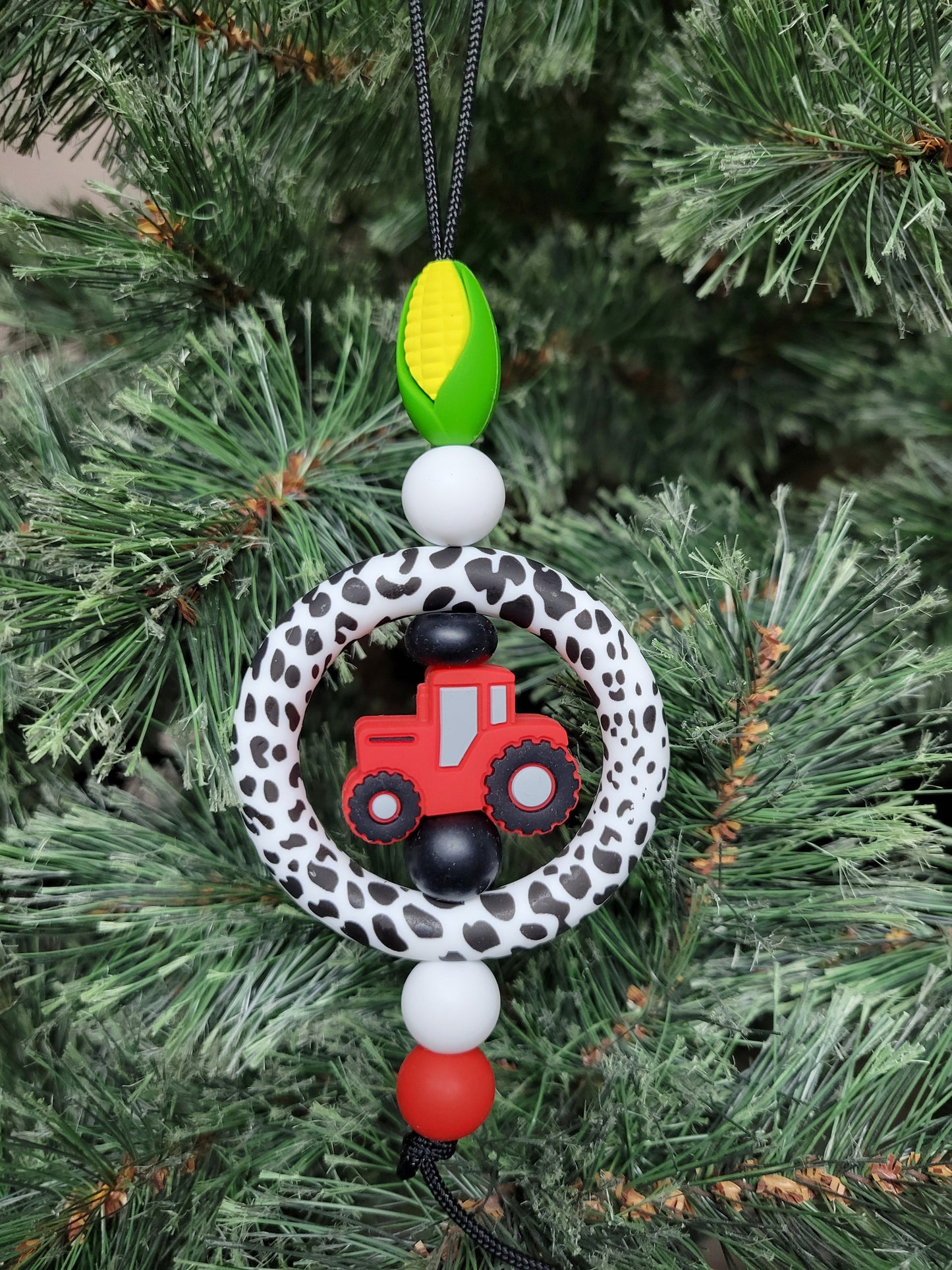 Red Tractor Christmas Tree Ornament
