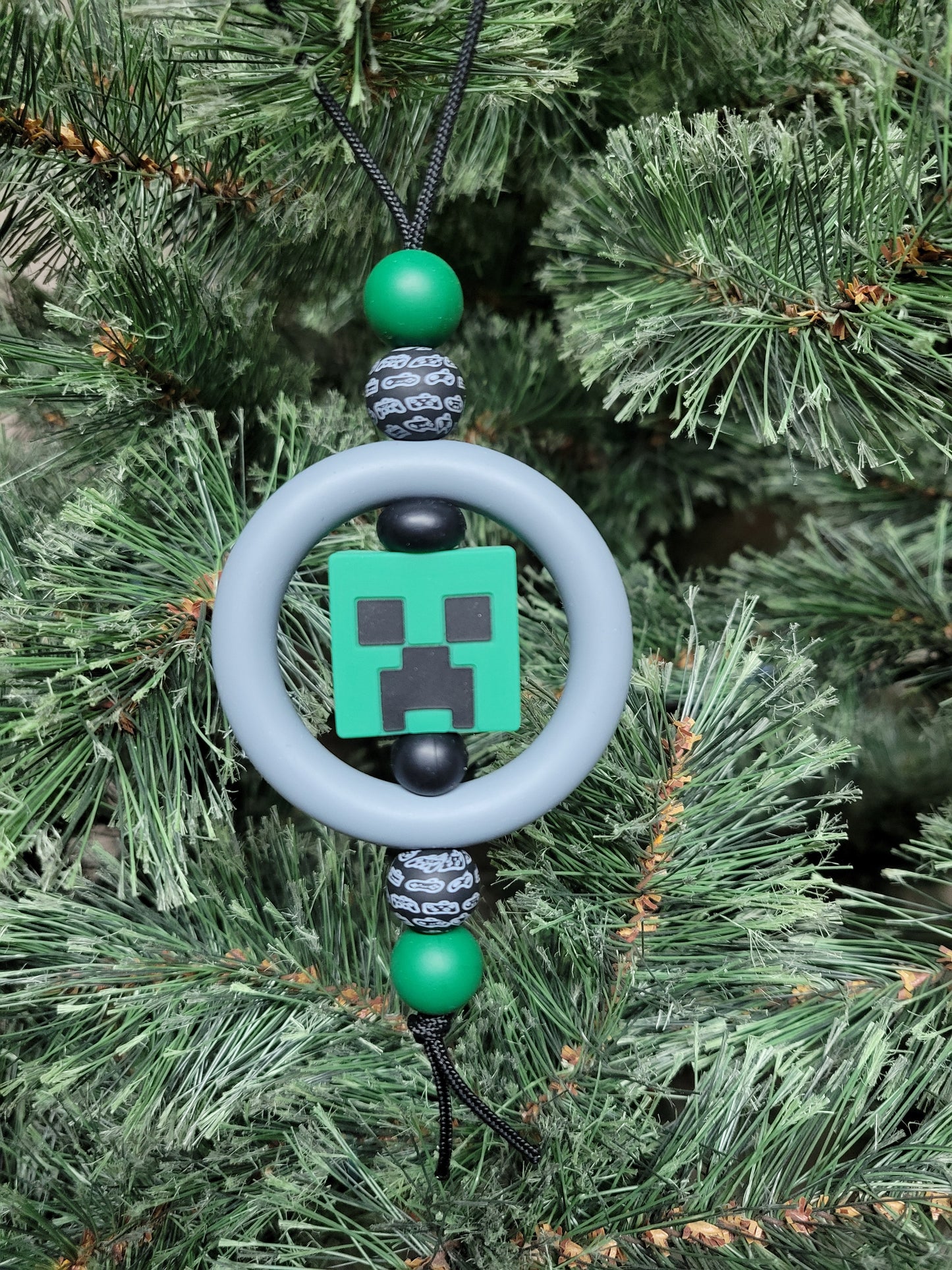 Green Block Head Christmas Tree Ornament