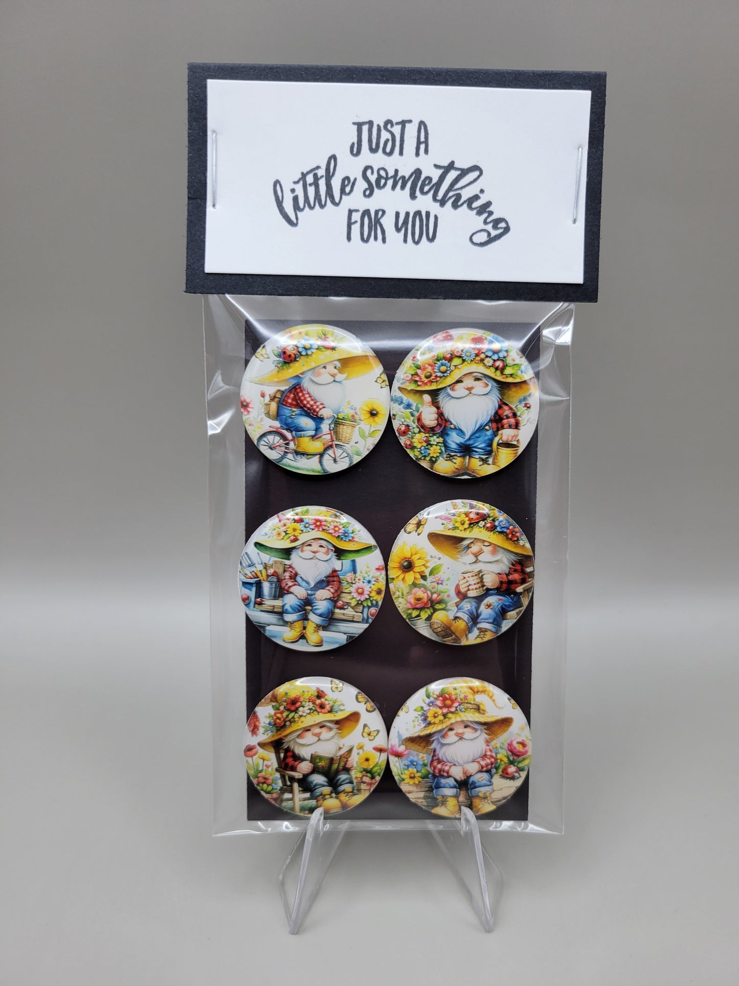 Yellow Floral Gnome Magnets