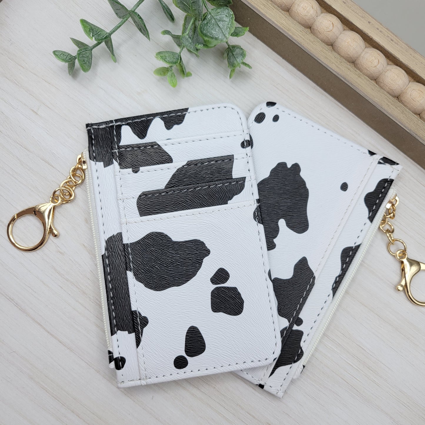 Vertical Cow Print Wallet
