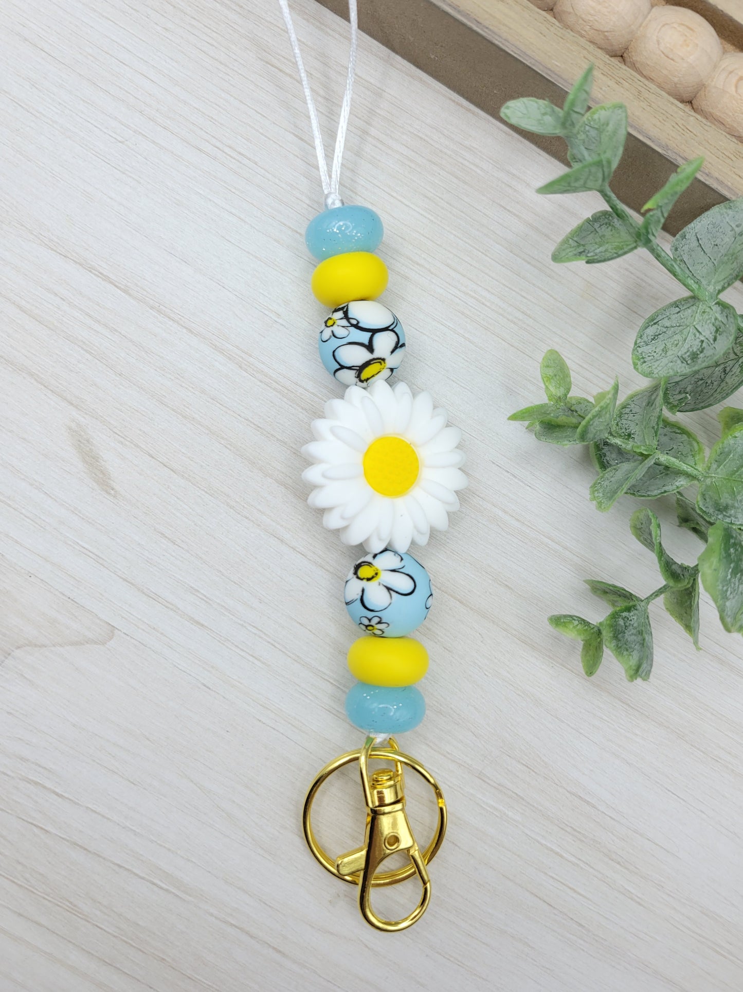 Blue & Yellow Daisy Lanyard