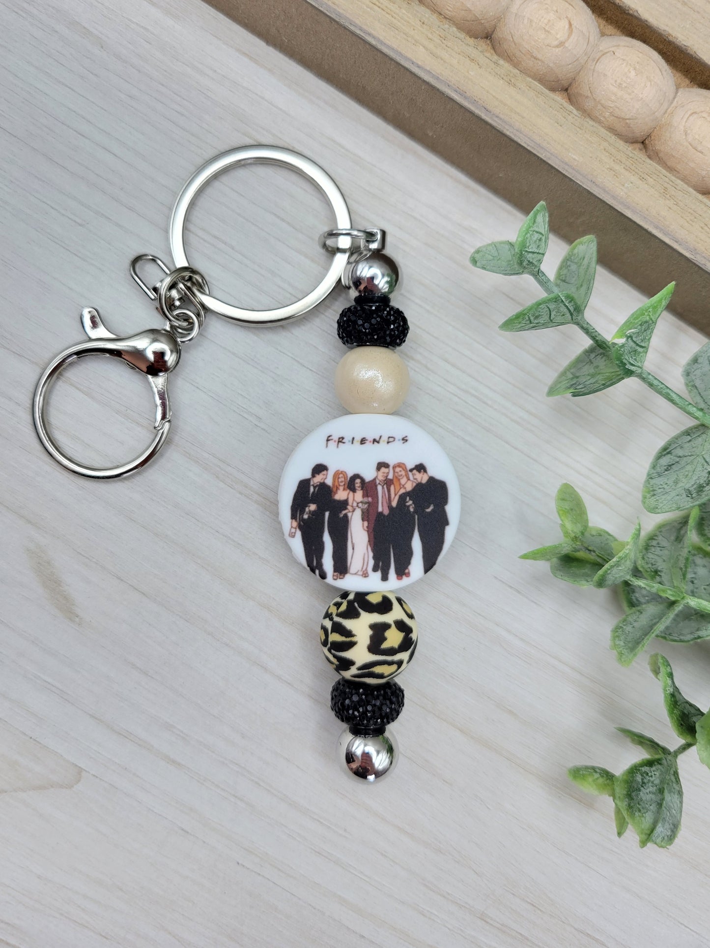 Friends Leopard Barbell Keychain
