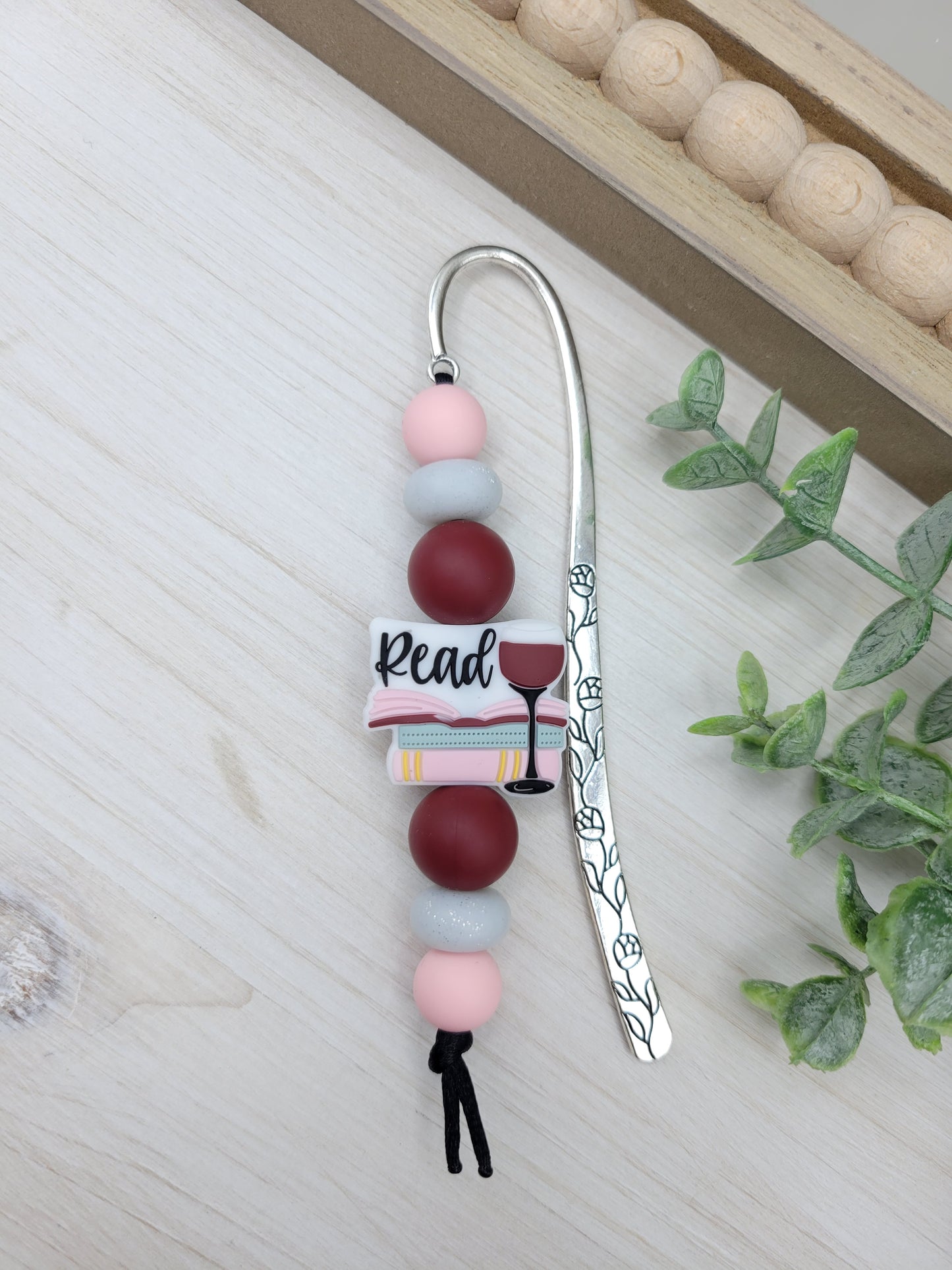 Read with Wine Glass Bookmark