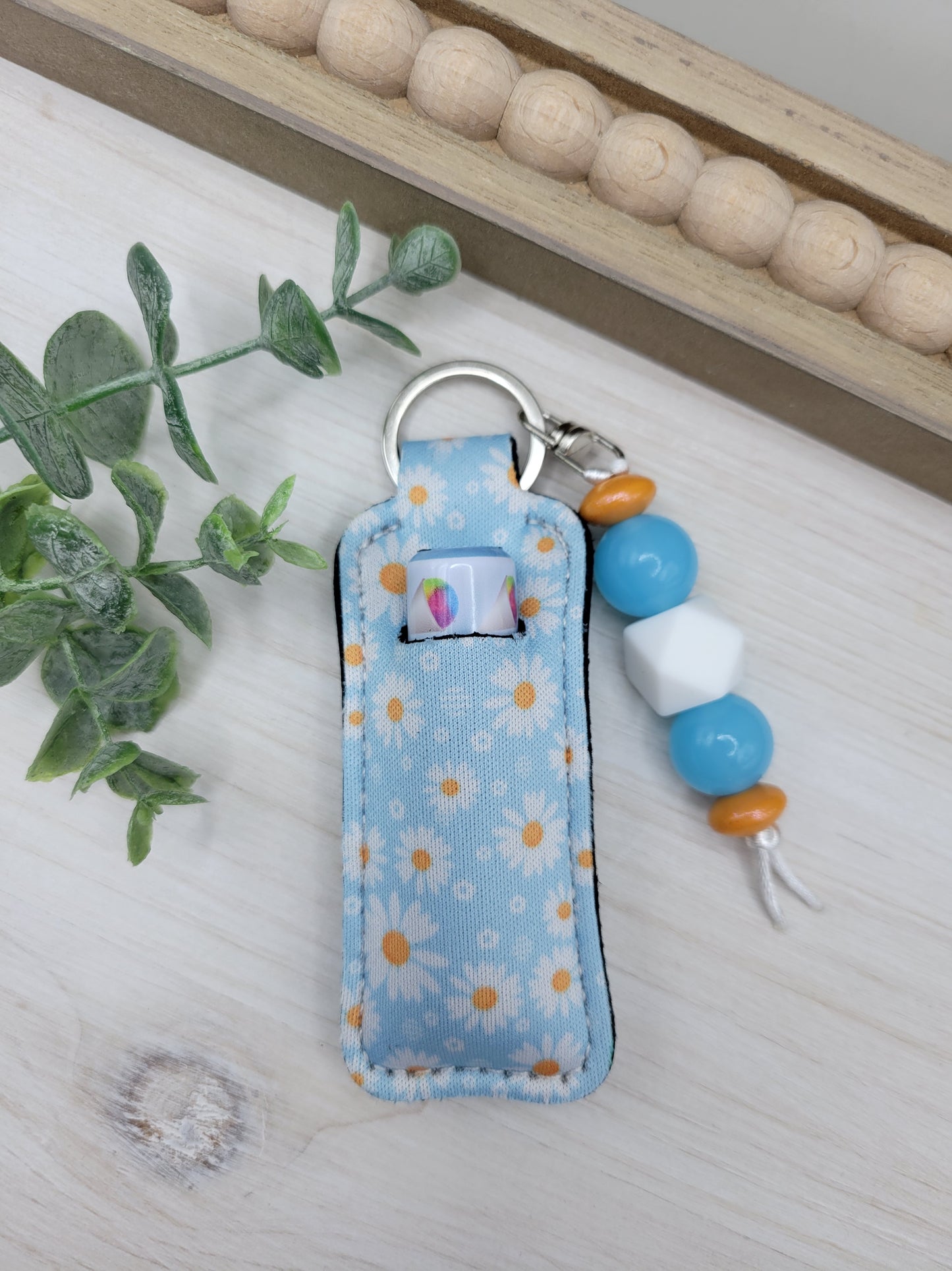 Blue Daisy Chapstick Holder