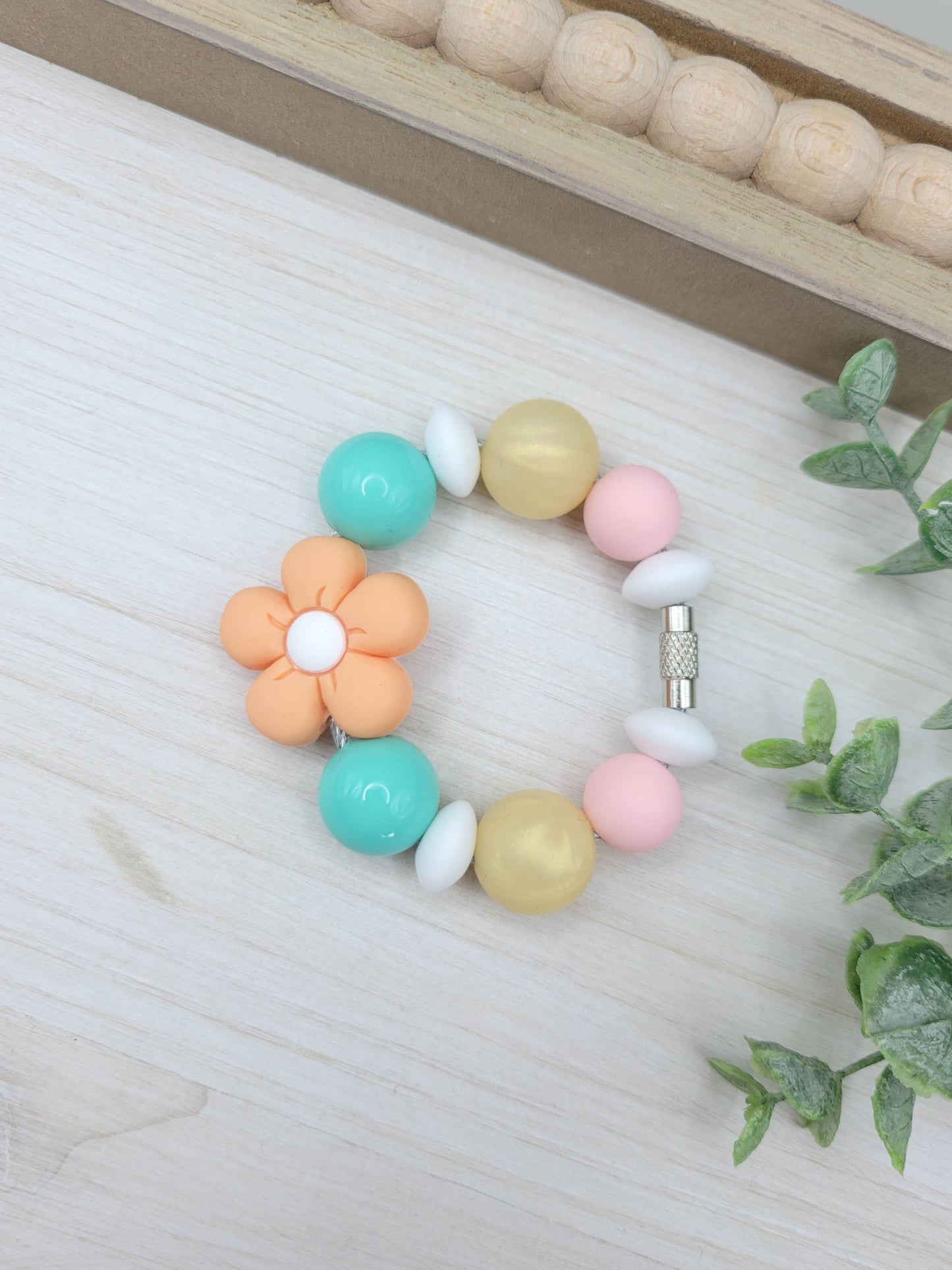 Peach Flower Tumbler Cup Handle Charm