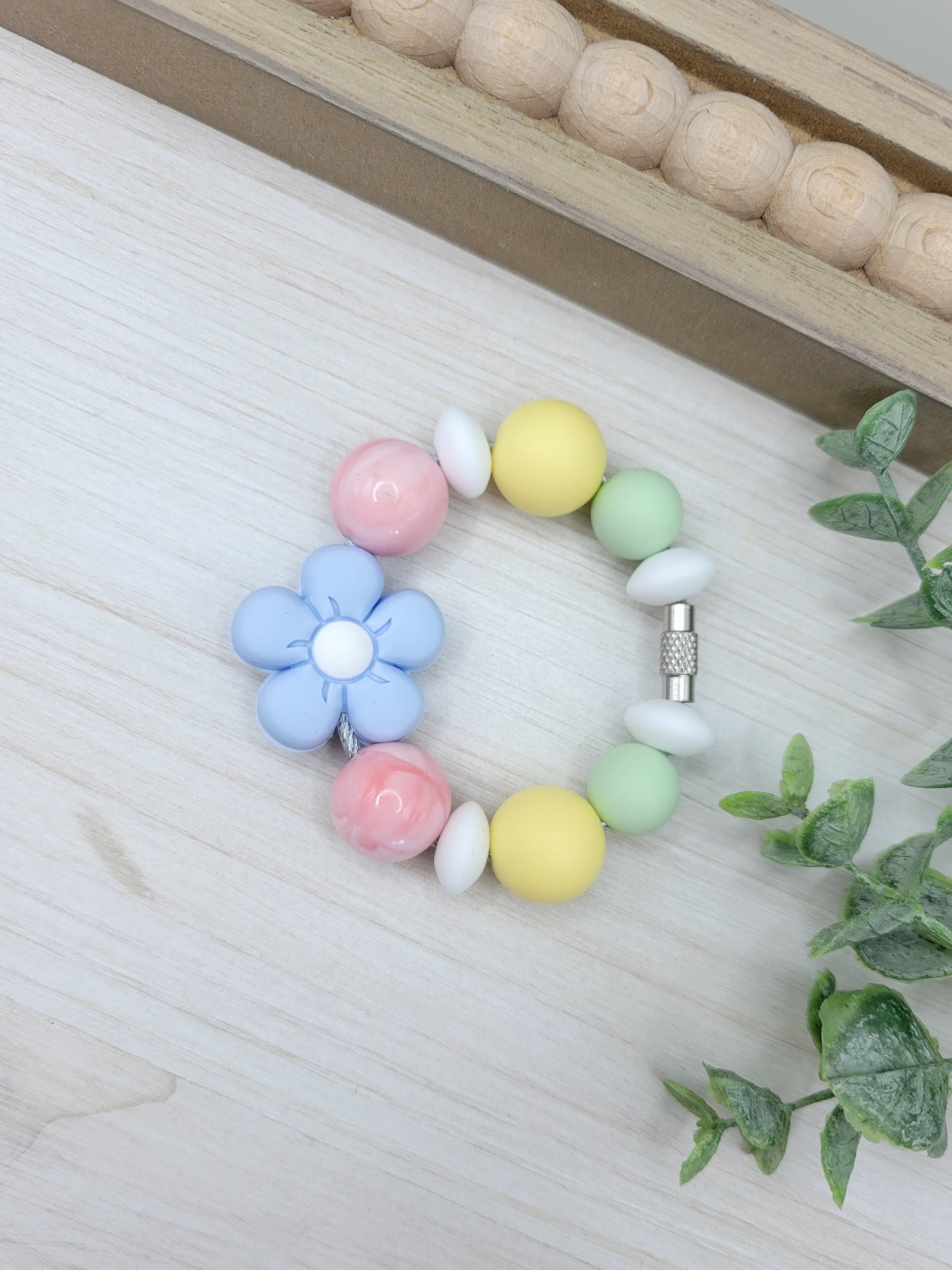 Light Blue Flower Tumbler Cup Handle Charm