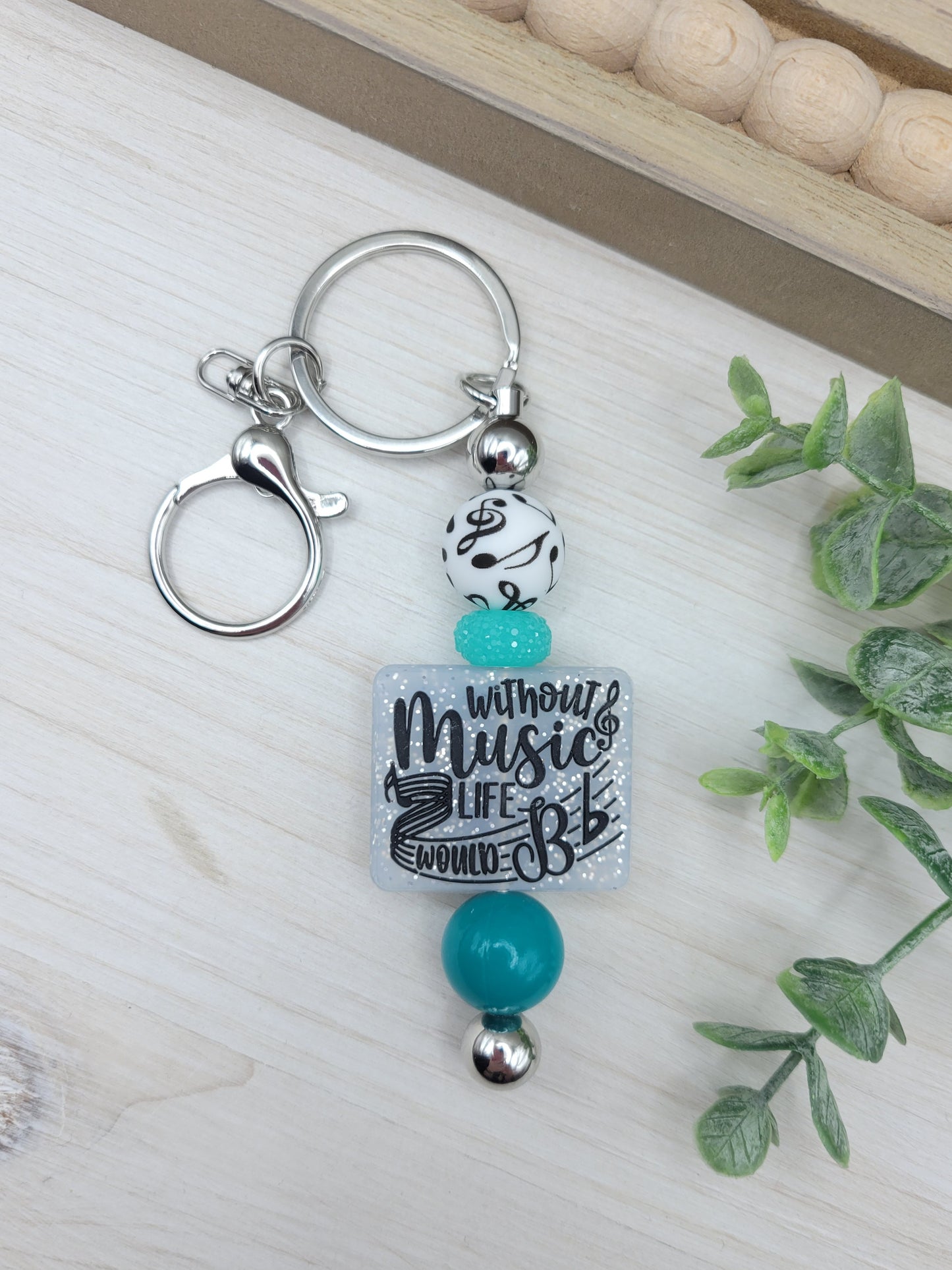 Without Music... Barbell Keychain
