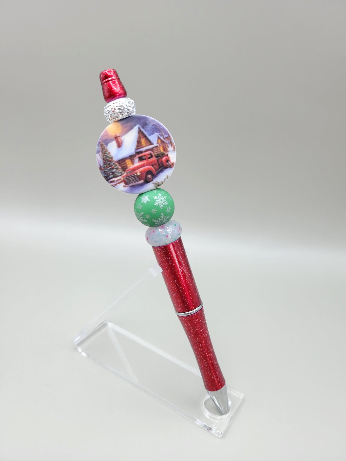Red Christmas Truck Pen