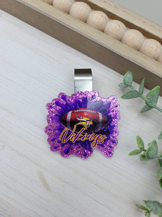 Purple MN Football Car Sun Visor Clip