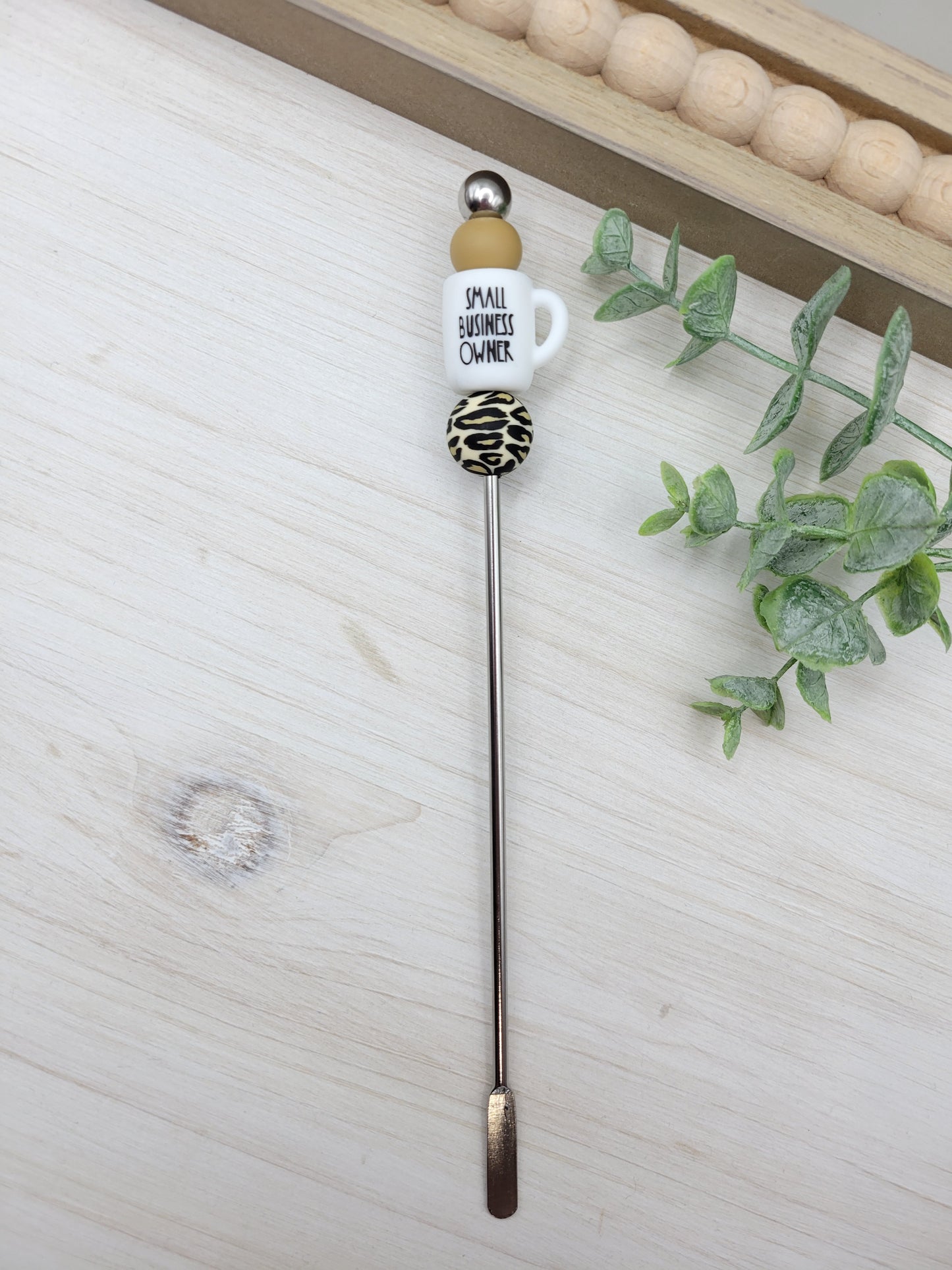 Small Business Owner Drink Stir Stick