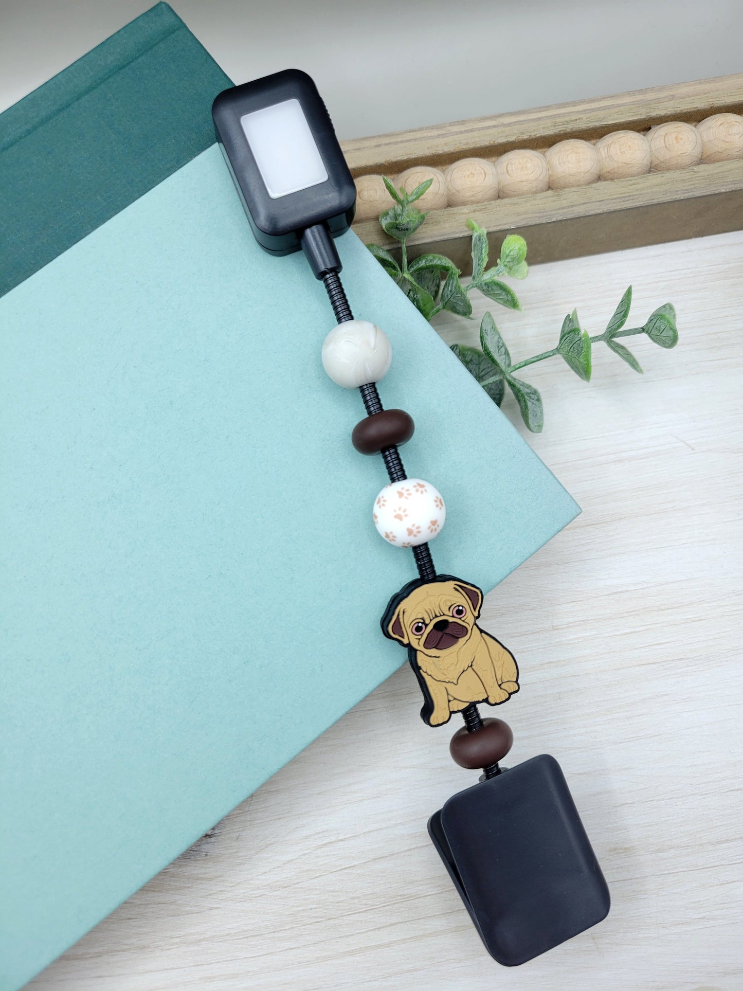 Brown Pug Reading Light