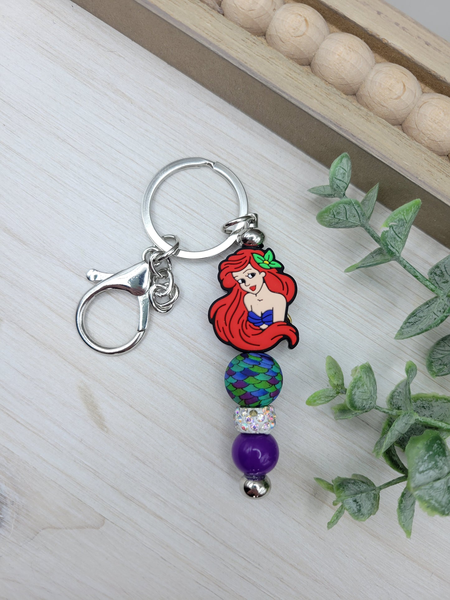Ariel Mermaid Barbell Keychain