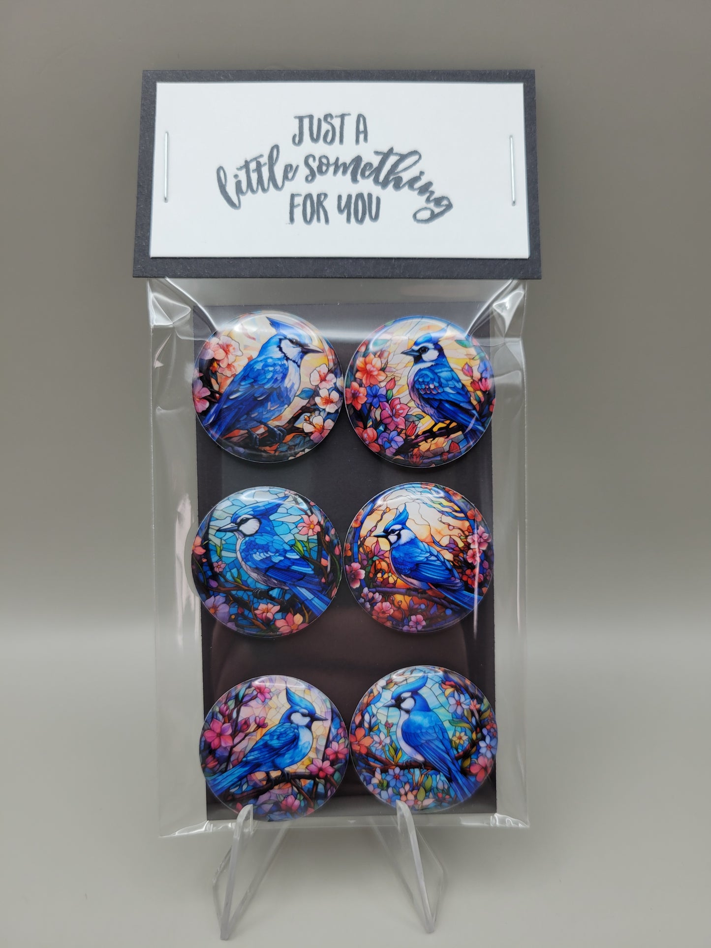 Stained Glass Blue Jay Magnets