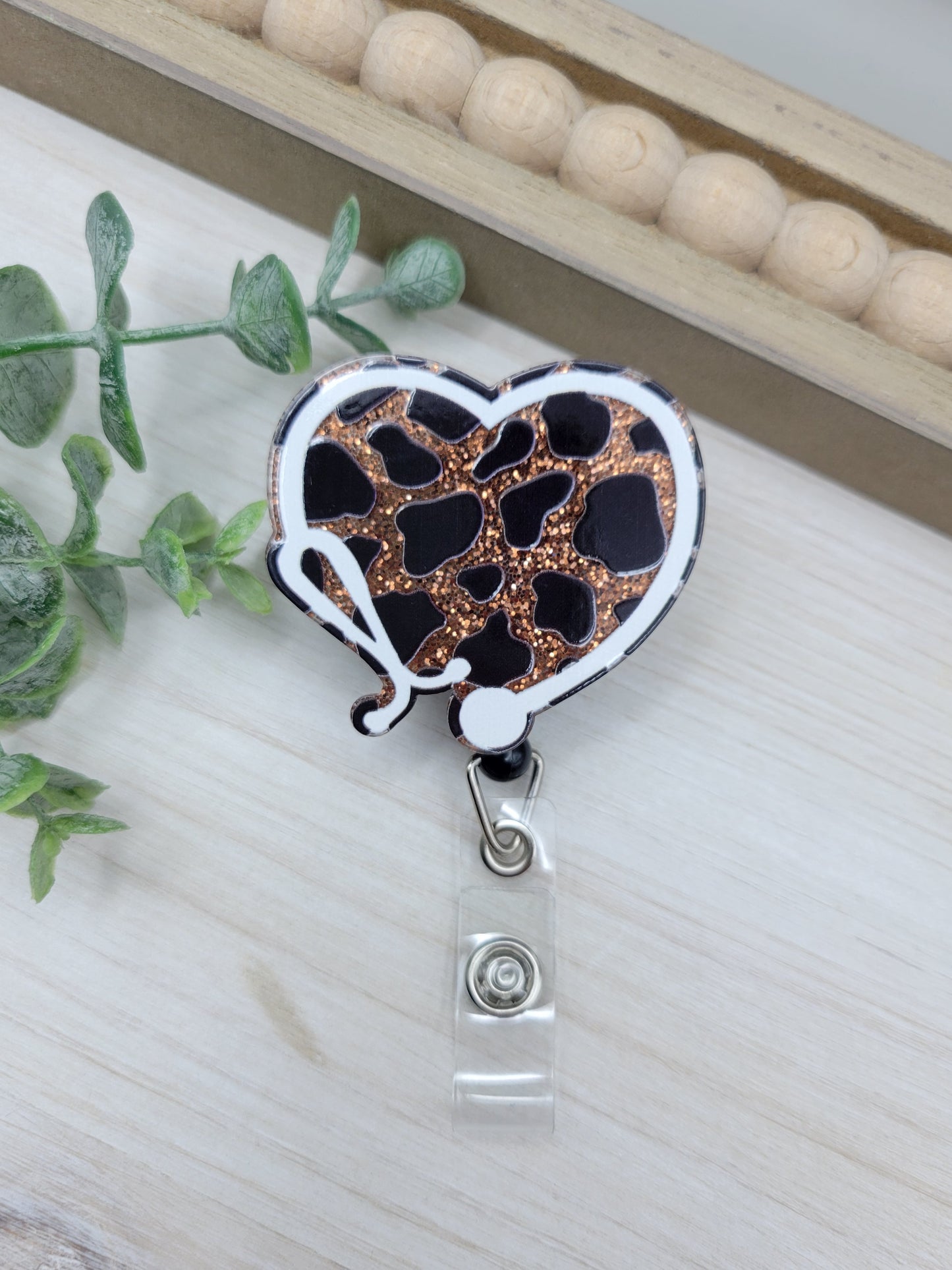 Leopard Stethoscope Badge Reel