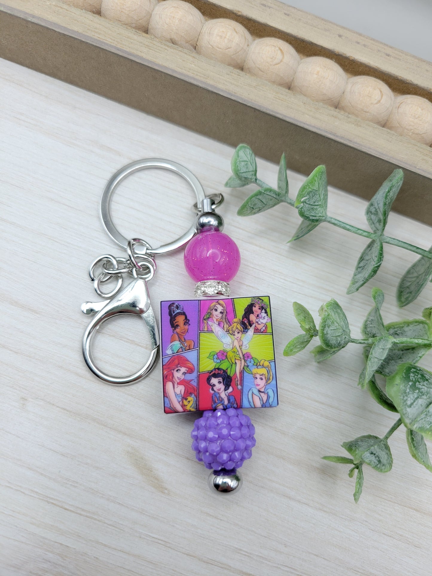 Colorful Princess Barbell Keychain