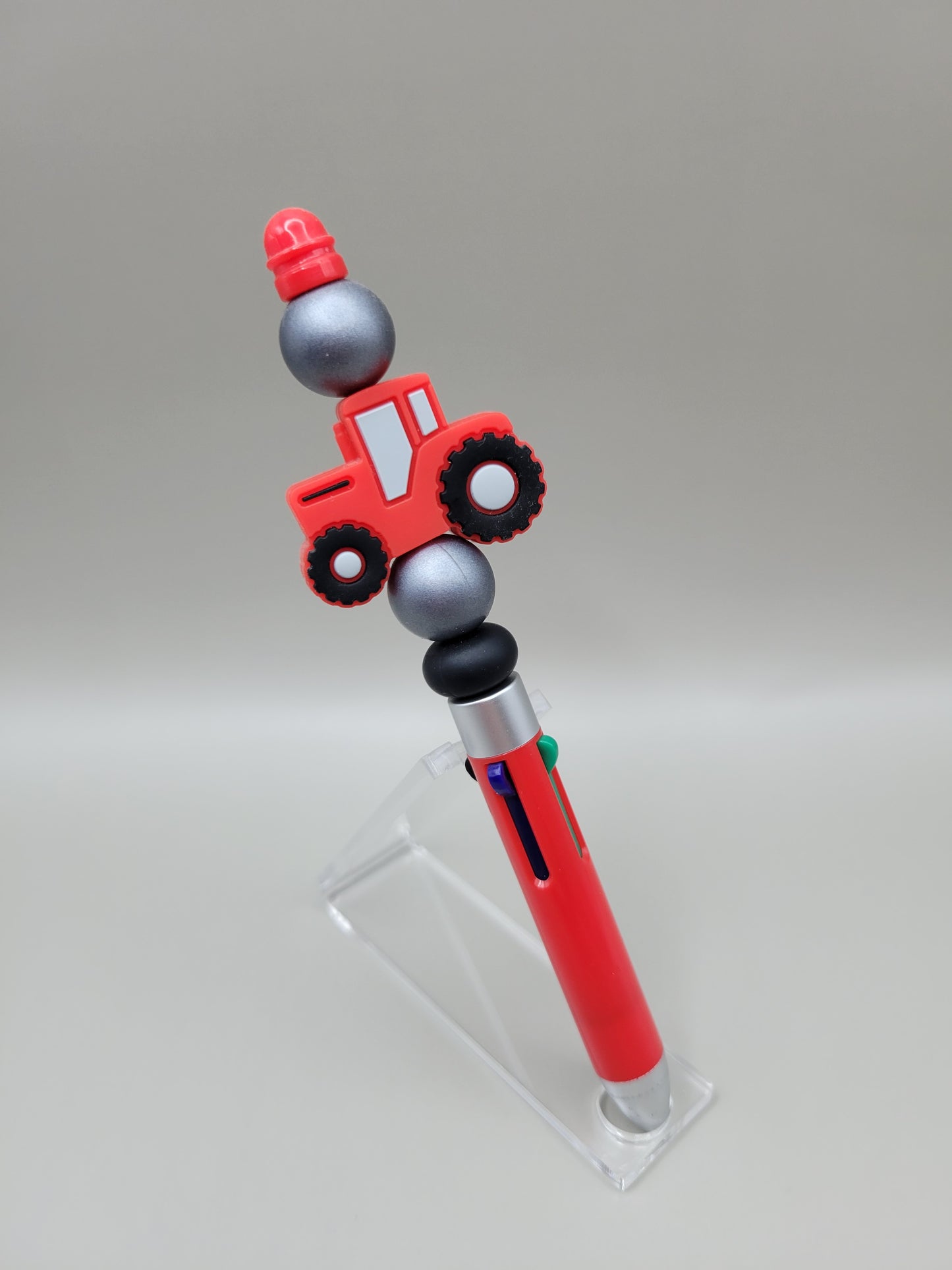 Red Tractor Clicker Pen