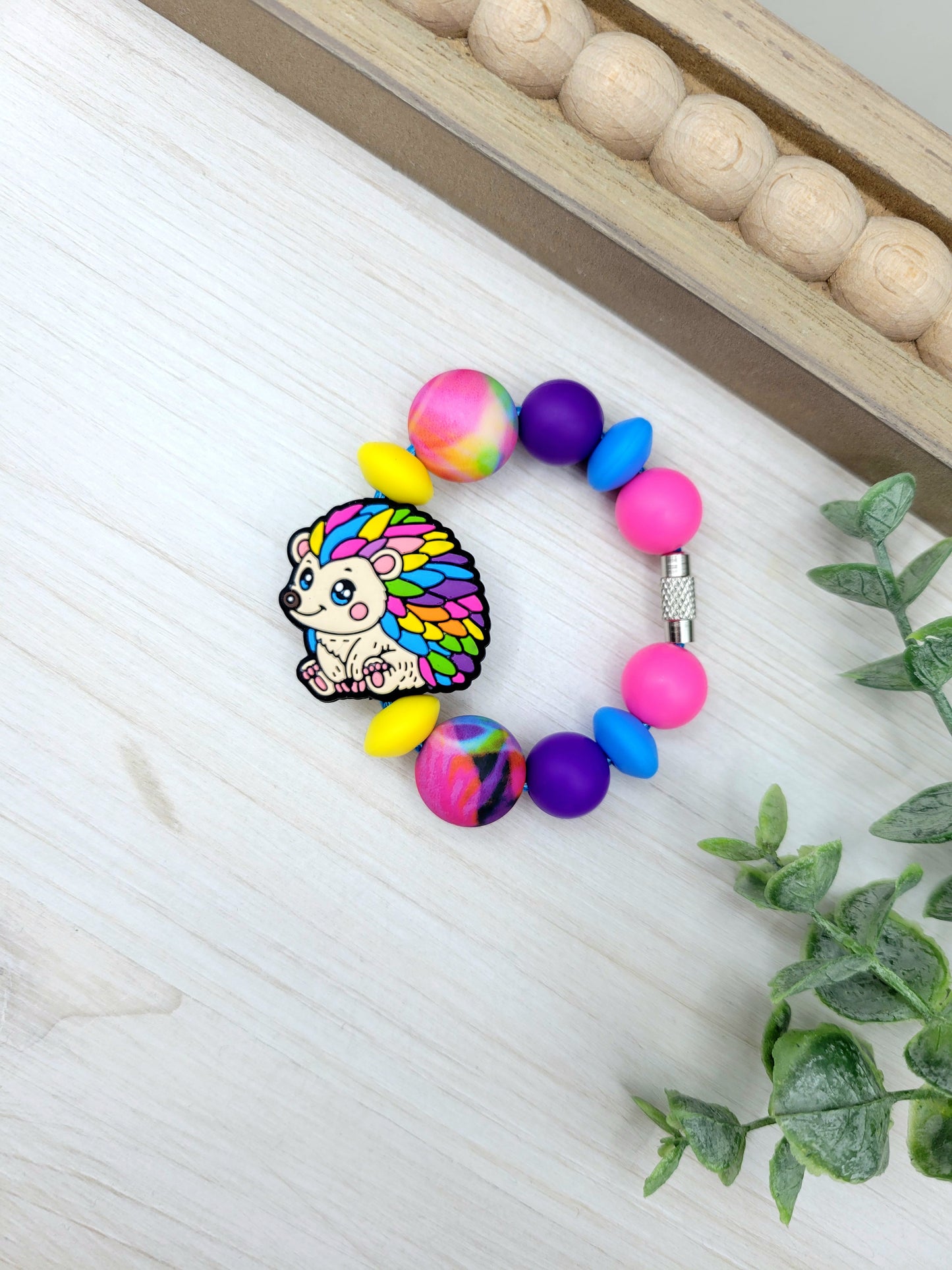 Colorful Hedgehog Tumbler Cup Handle Charm