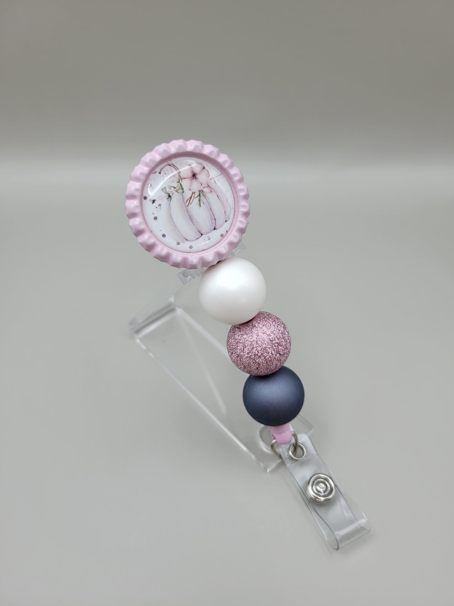 Vintage White Pumpkin Badge Reel