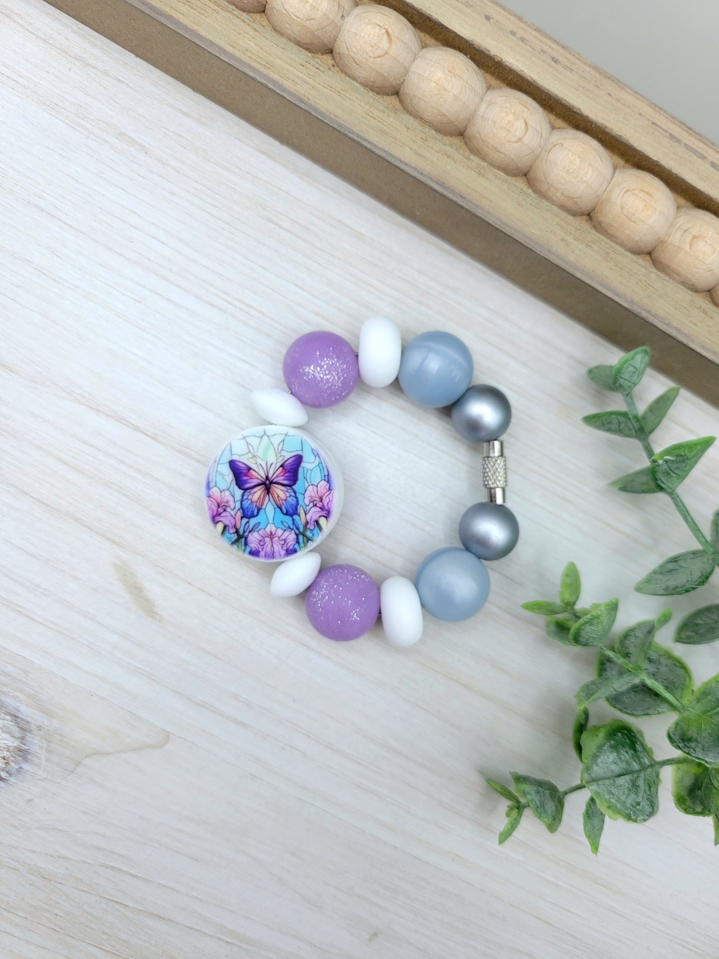 Purple Butterfly Tumbler Cup Handle Charm