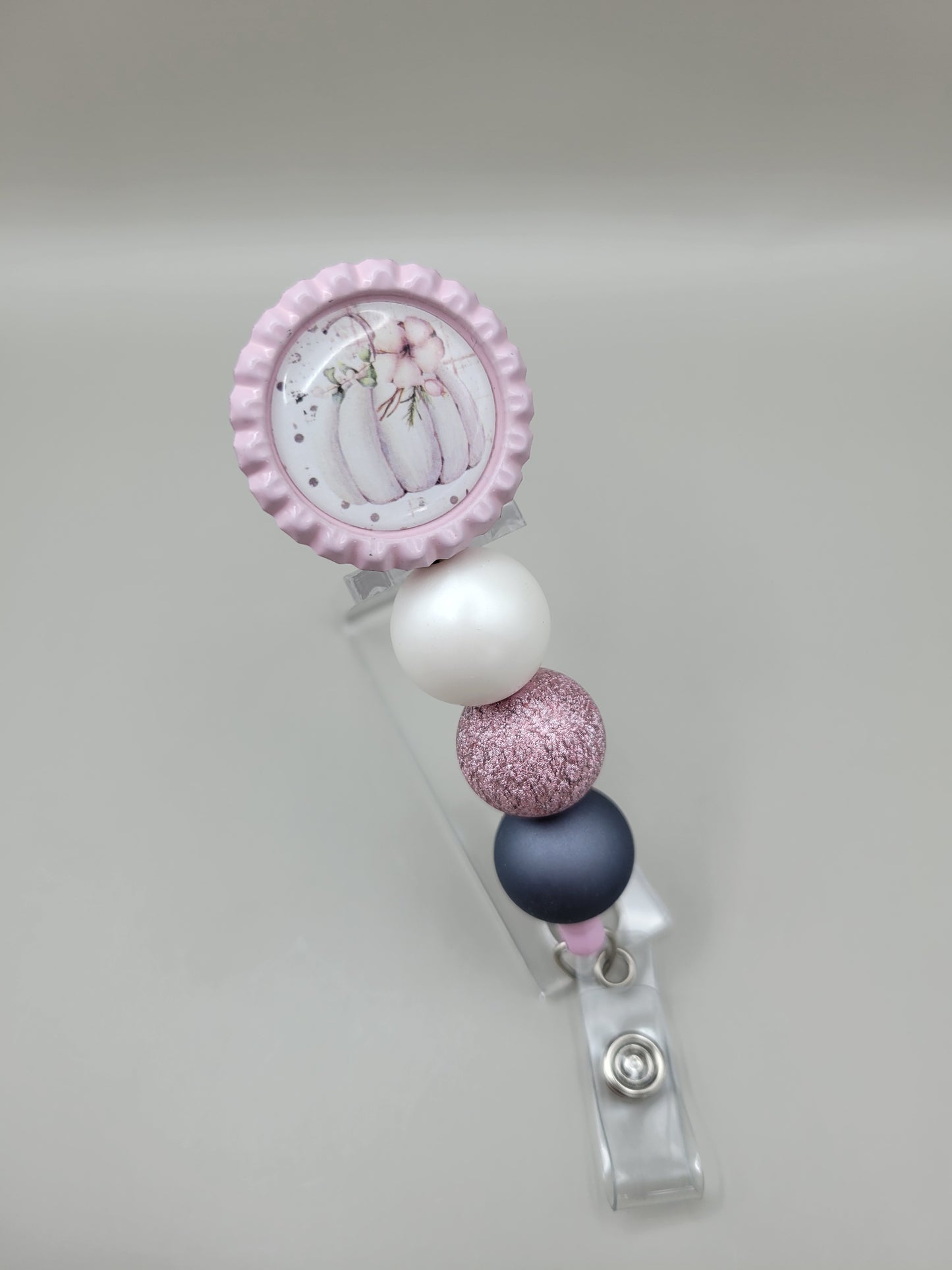 Vintage White Pumpkin Badge Reel