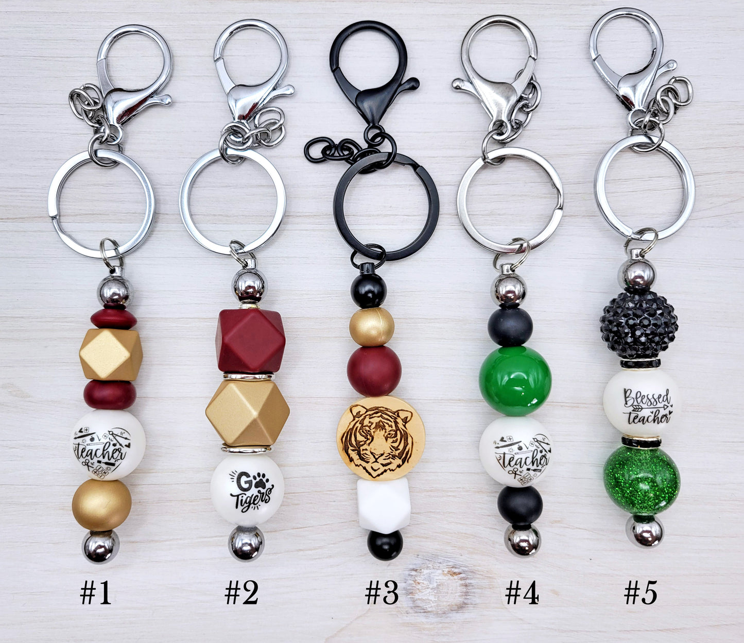 Springfield Teacher Barbell Keychains