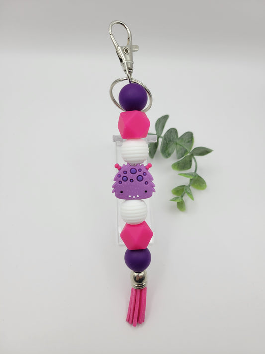 Purple Monster Tassel Keychain