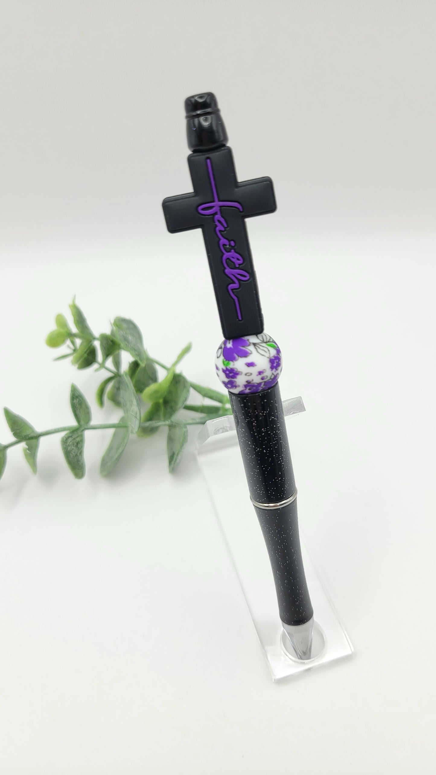Purple/Black Faith Cross Pen