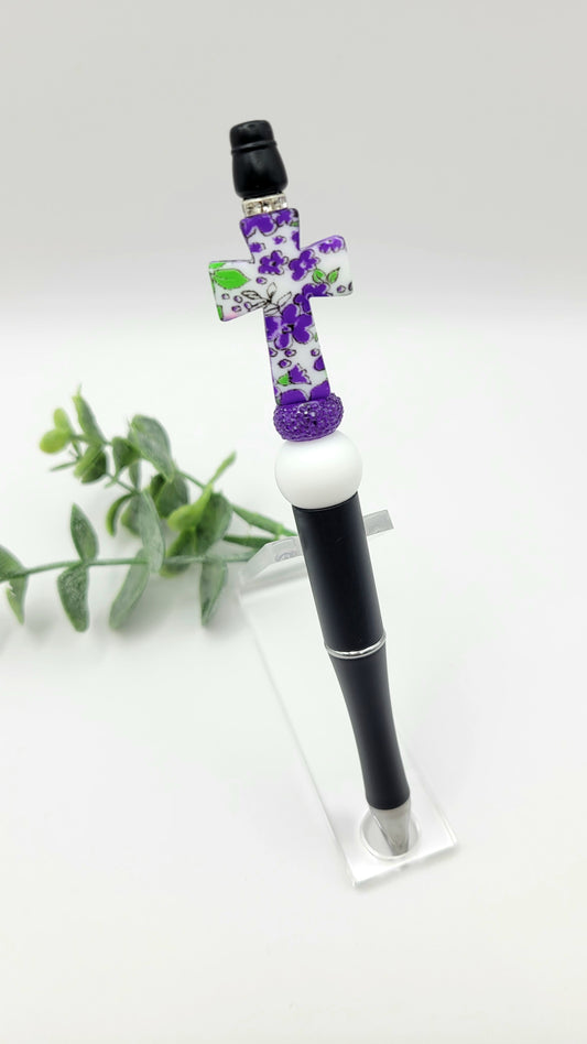 Purple Floral Cross Pen