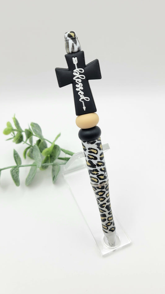 Leopard Blessed Cross Pen