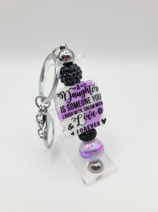 A Daughter Barbell Keychain